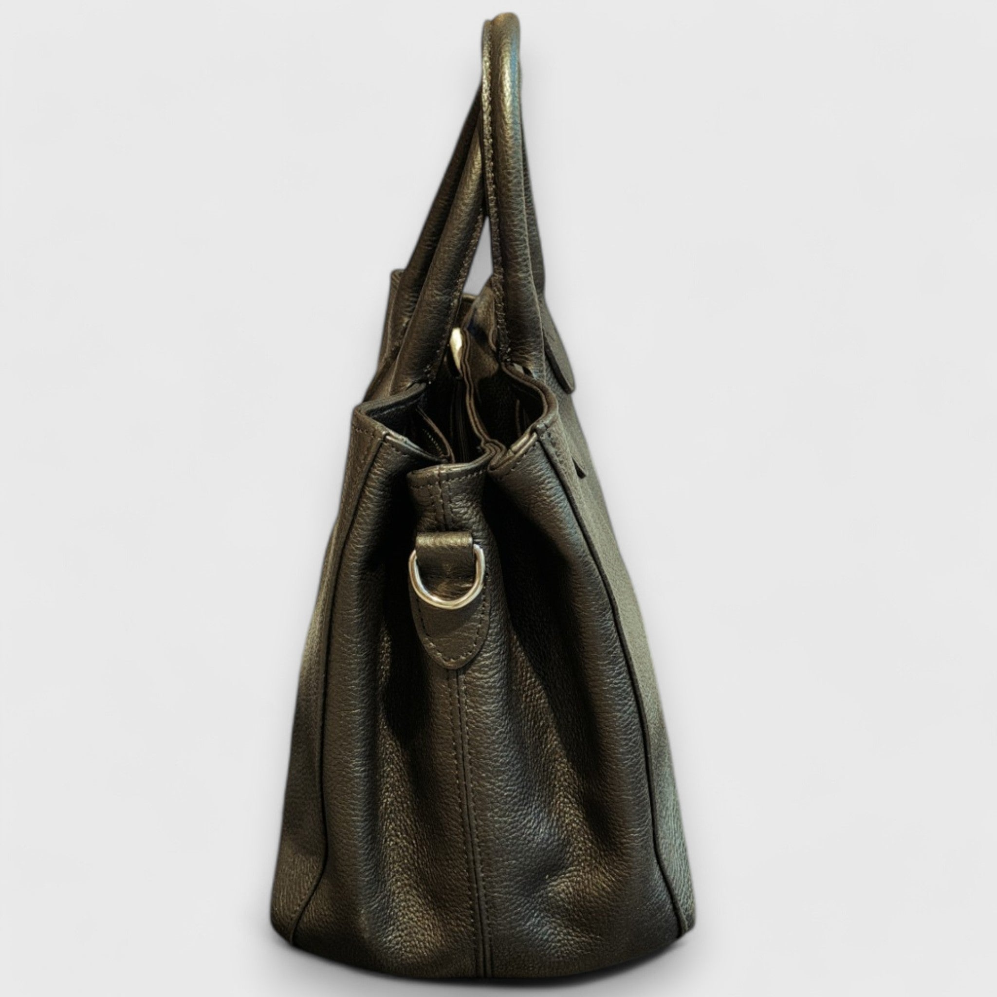 Pelletteria Pelle Nuda Milano, Artigianato italiano, vera pelle, borse donna, 3 zip nero