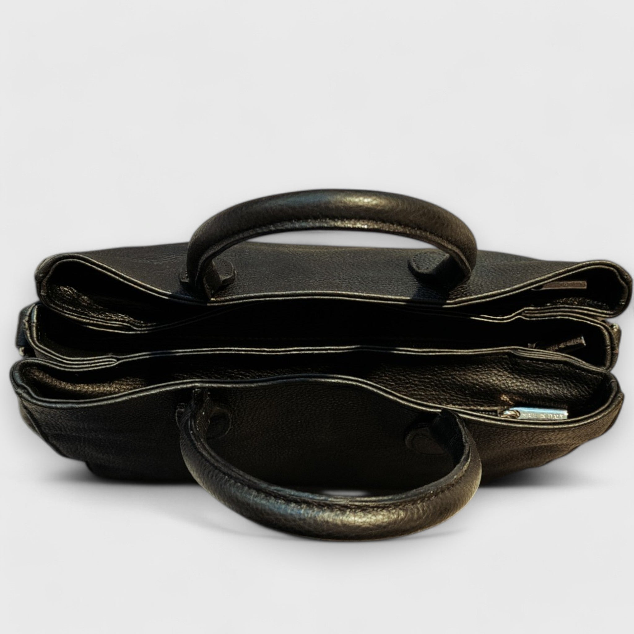 Pelletteria Pelle Nuda Milano, Artigianato italiano, vera pelle, borse donna, 3 zip nero