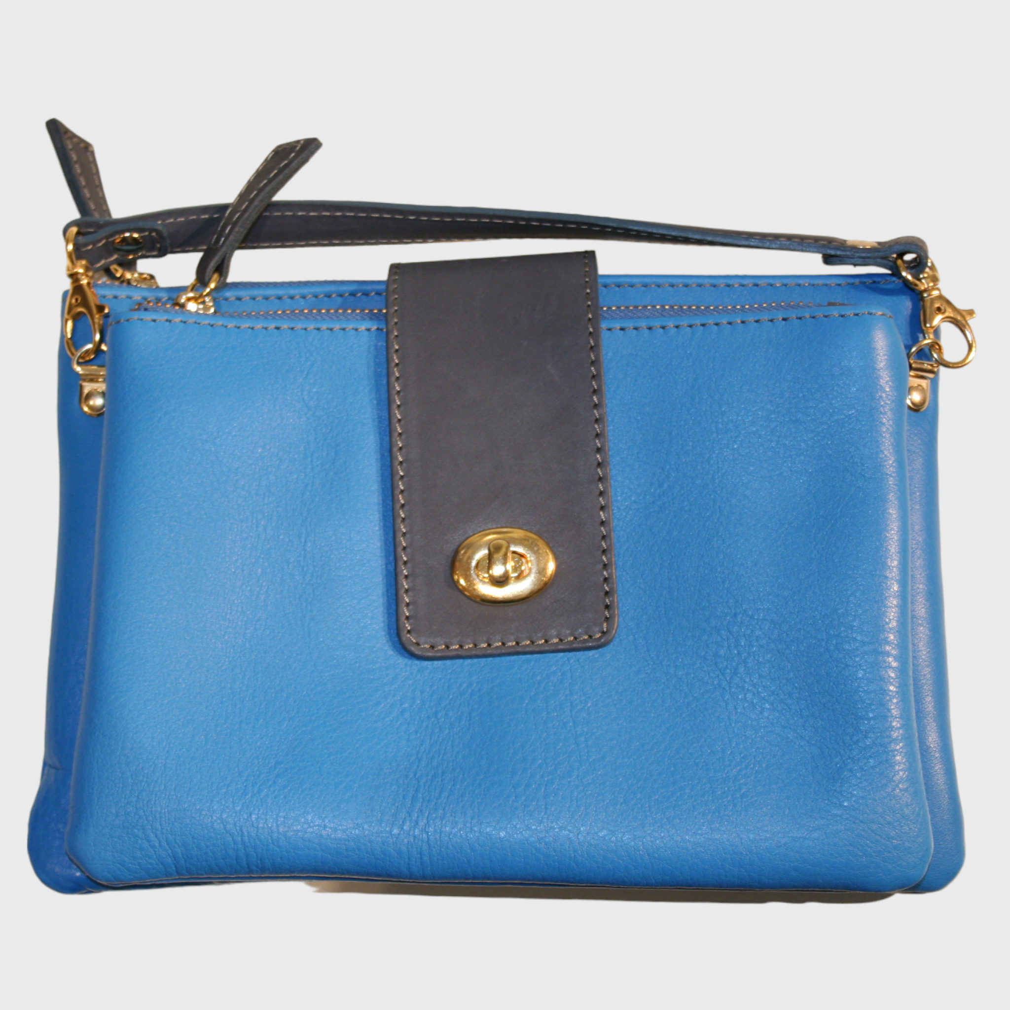 Borsa donna, borsa in pelle, vera pelle, Alda Girello Blu, artigianato italiano, Pelle Nuda