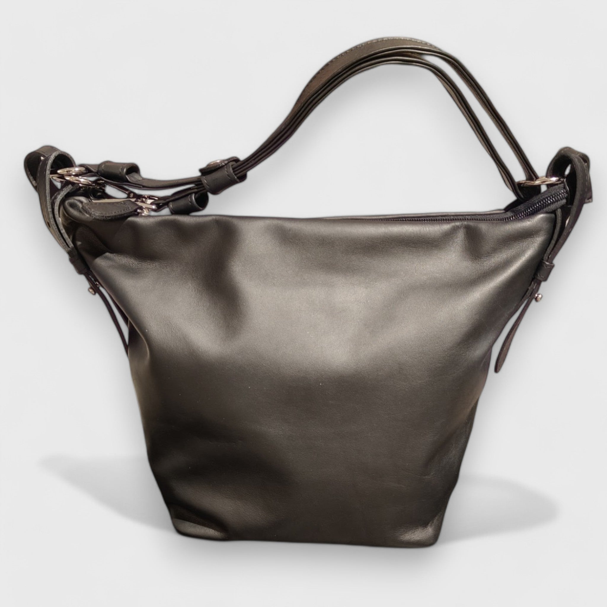 Pelletteria Pelle Nuda Milano, Artigianato italiano, vera pelle, borsa donna, Alessandra nero
