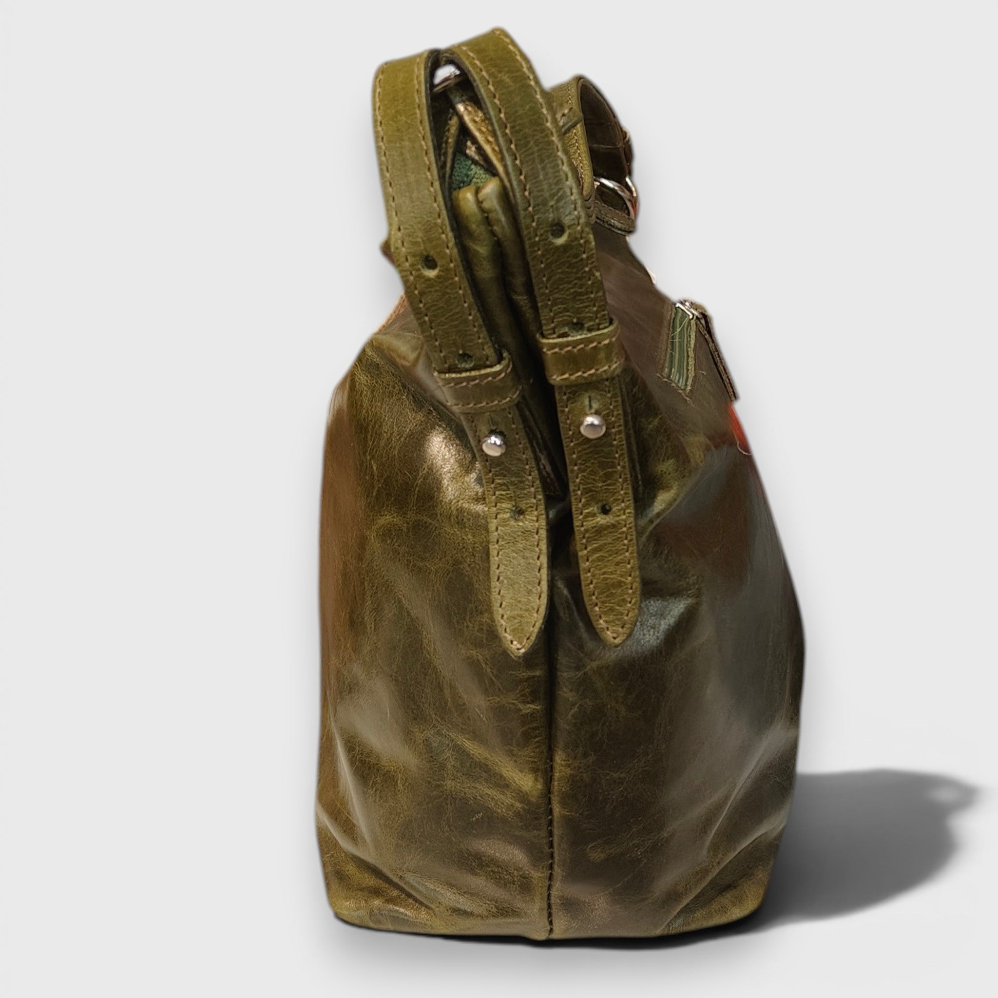 Pelletteria Pelle Nuda Milano, Vera pelle italiana, Negozio borse donna, Alessandra verde