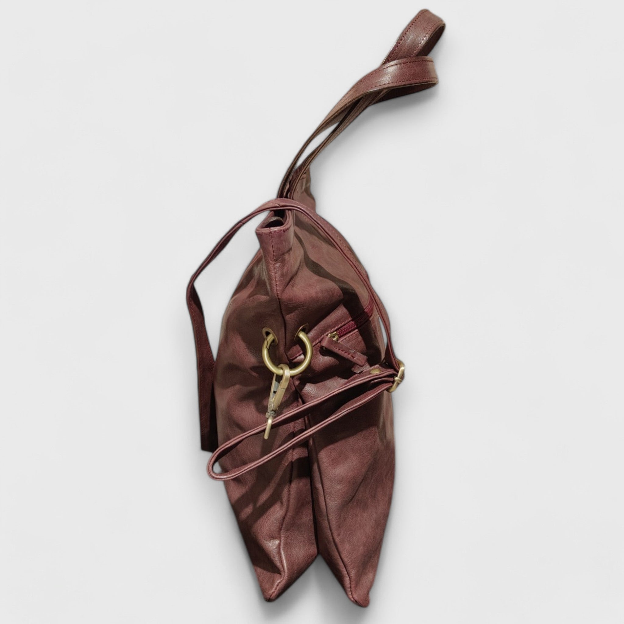 Pelletteria Pelle Nuda Milano, Artigianato Italiano, Vera pelle, Borsa donna, Alice bordeaux