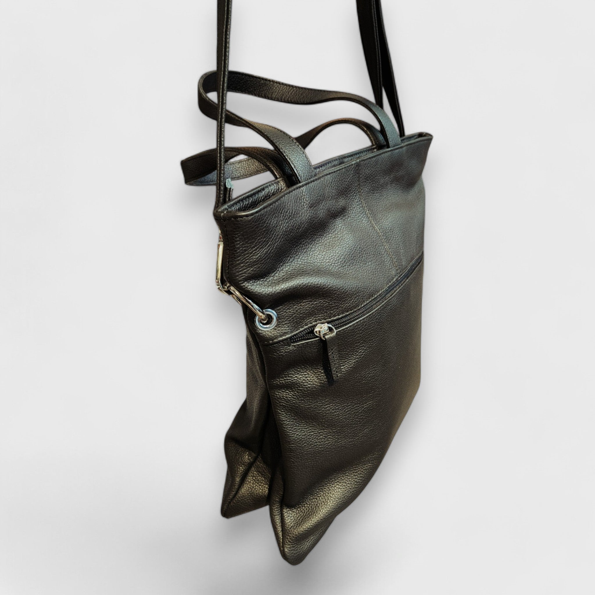 Pelletteria Pelle Nuda Milano, artigianato italiano, vera pelle, negozio borse donna, Alice nero