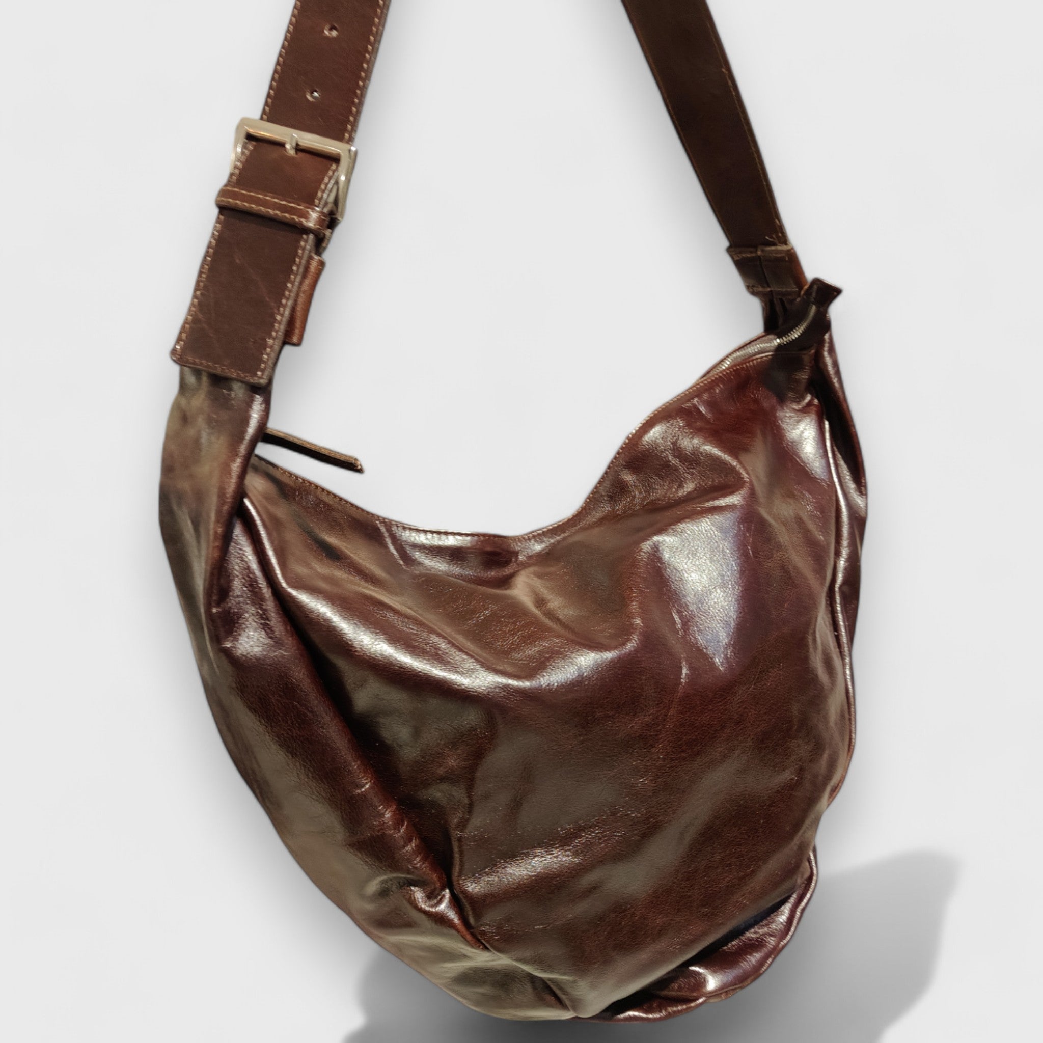 Pelletteria Pelle Nuda Milano, Artigianato Italiano, vera pelle, borsa donna, Amanda marrone