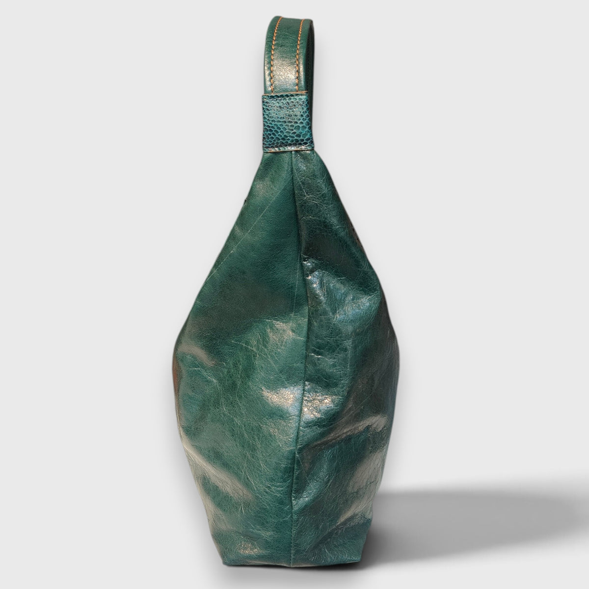 Pelletteria Pelle Nuda Milano, Vera pelle Italiana, Negozio borse donna, Arisa piccola verde