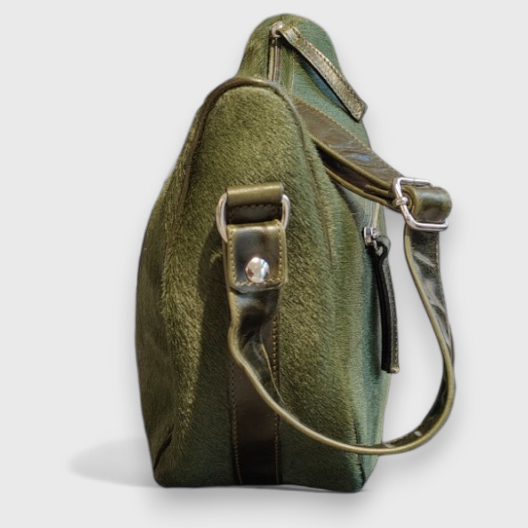 Pelletteria Pelle Nuda Milano, Artigianato Italiano, Vera pelle, Borsa donna, Veronica verde cavallino
