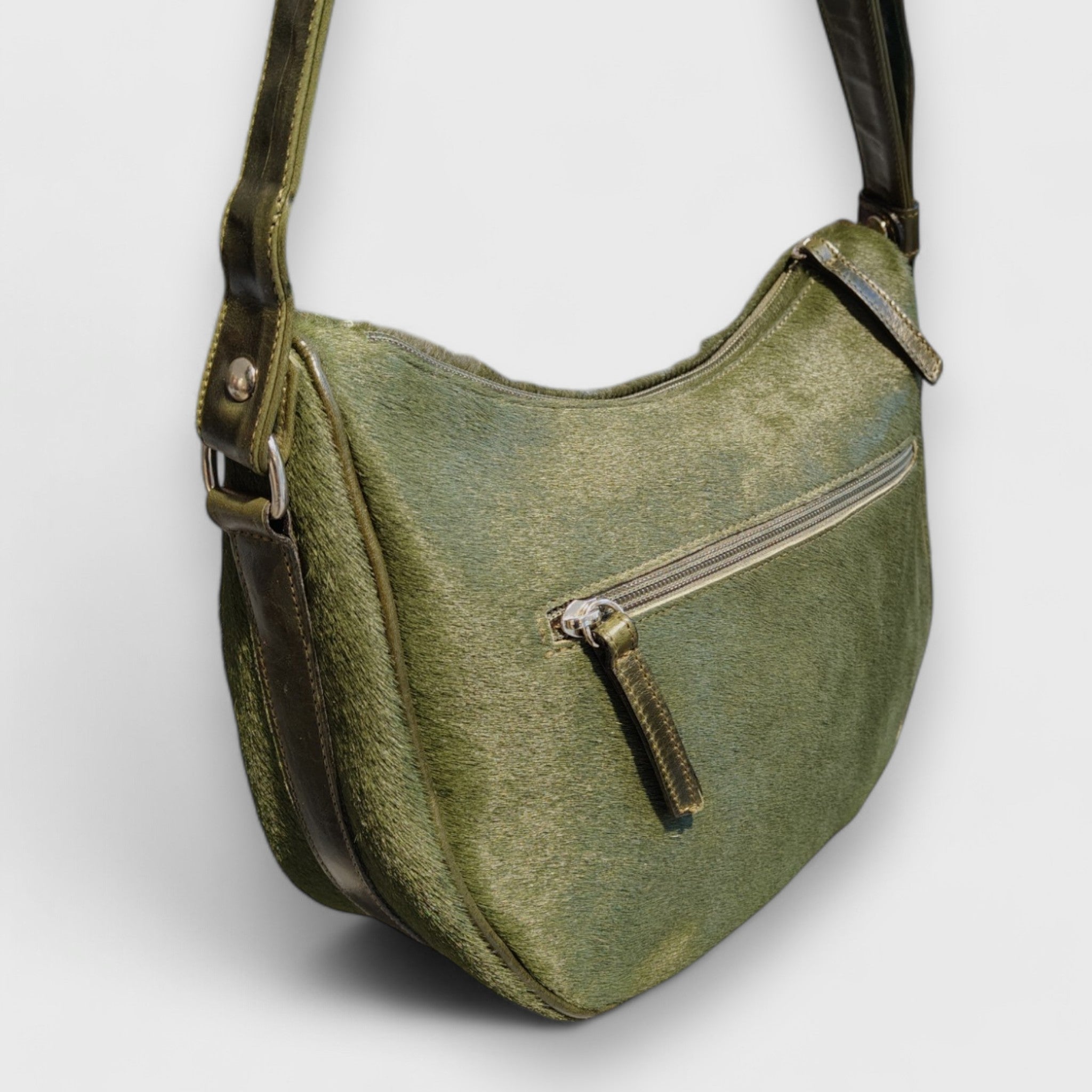 Pelletteria Pelle Nuda Milano, Artigianato Italiano, Vera pelle, Borsa donna, Veronica verde cavallino