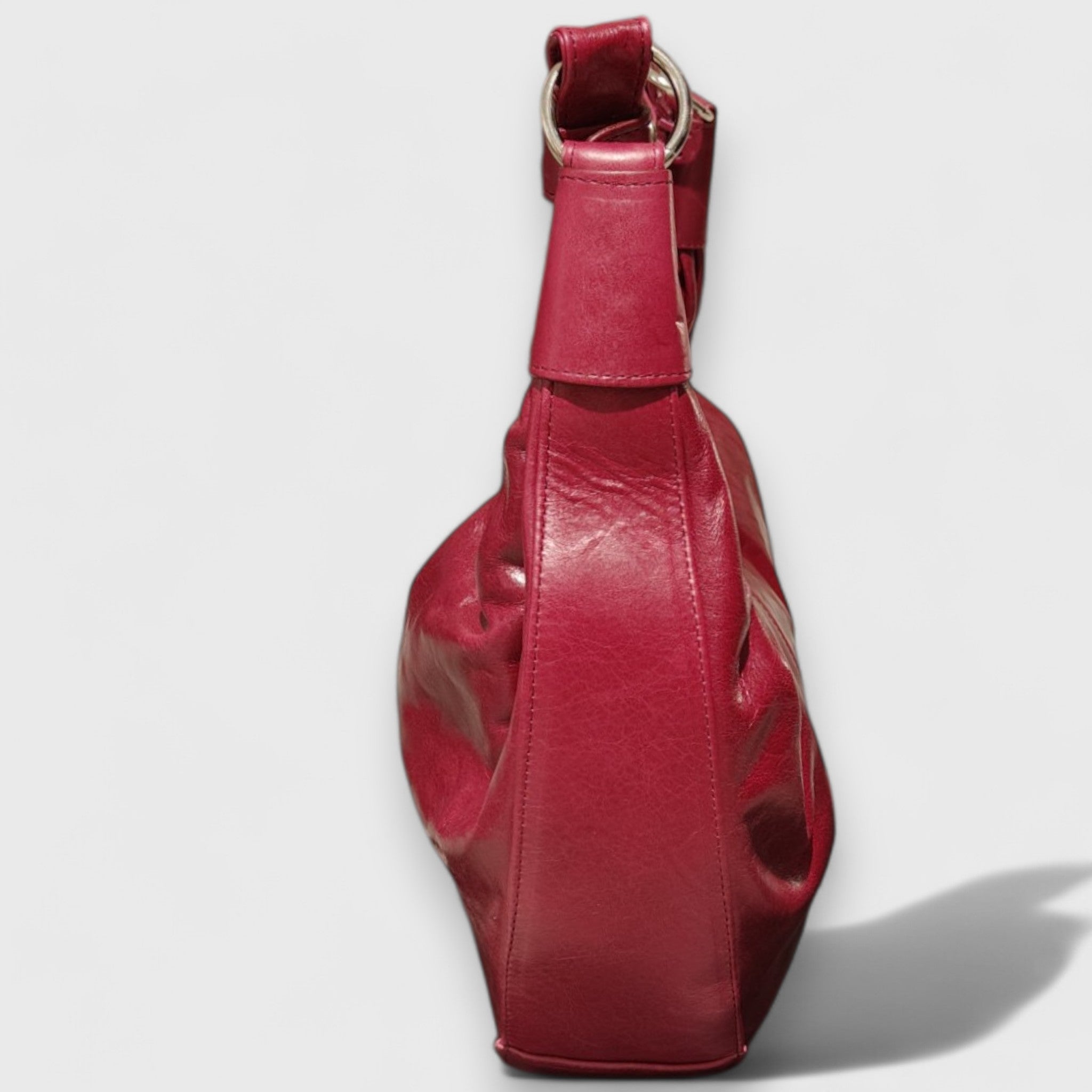 Pelletteria Pelle Nuda Milano, Artigianato Italiano, Vera pelle, Borsa donna, Banana bordeaux