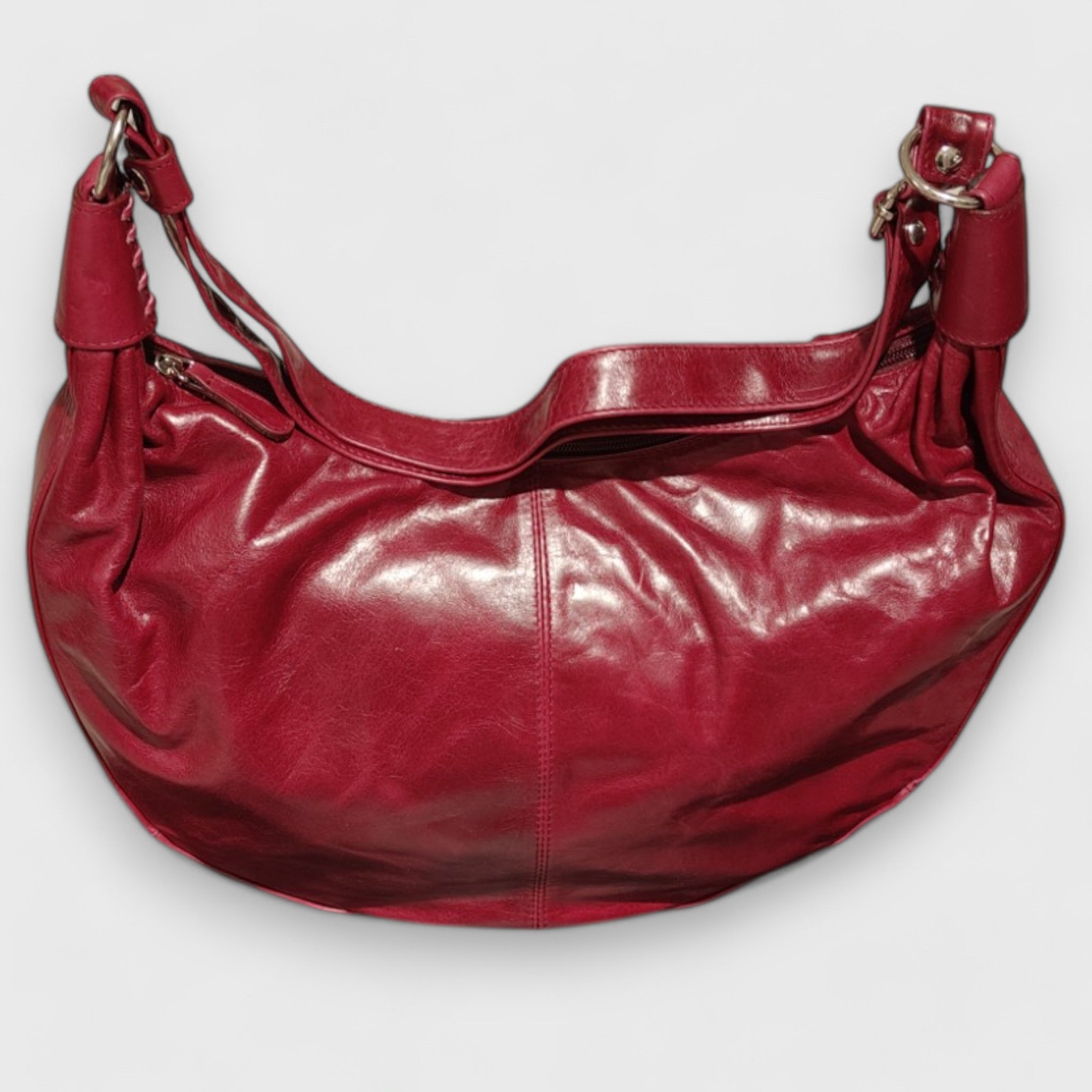 Pelletteria Pelle Nuda Milano, Artigianato Italiano, Vera pelle, Borsa donna, Banana bordeaux