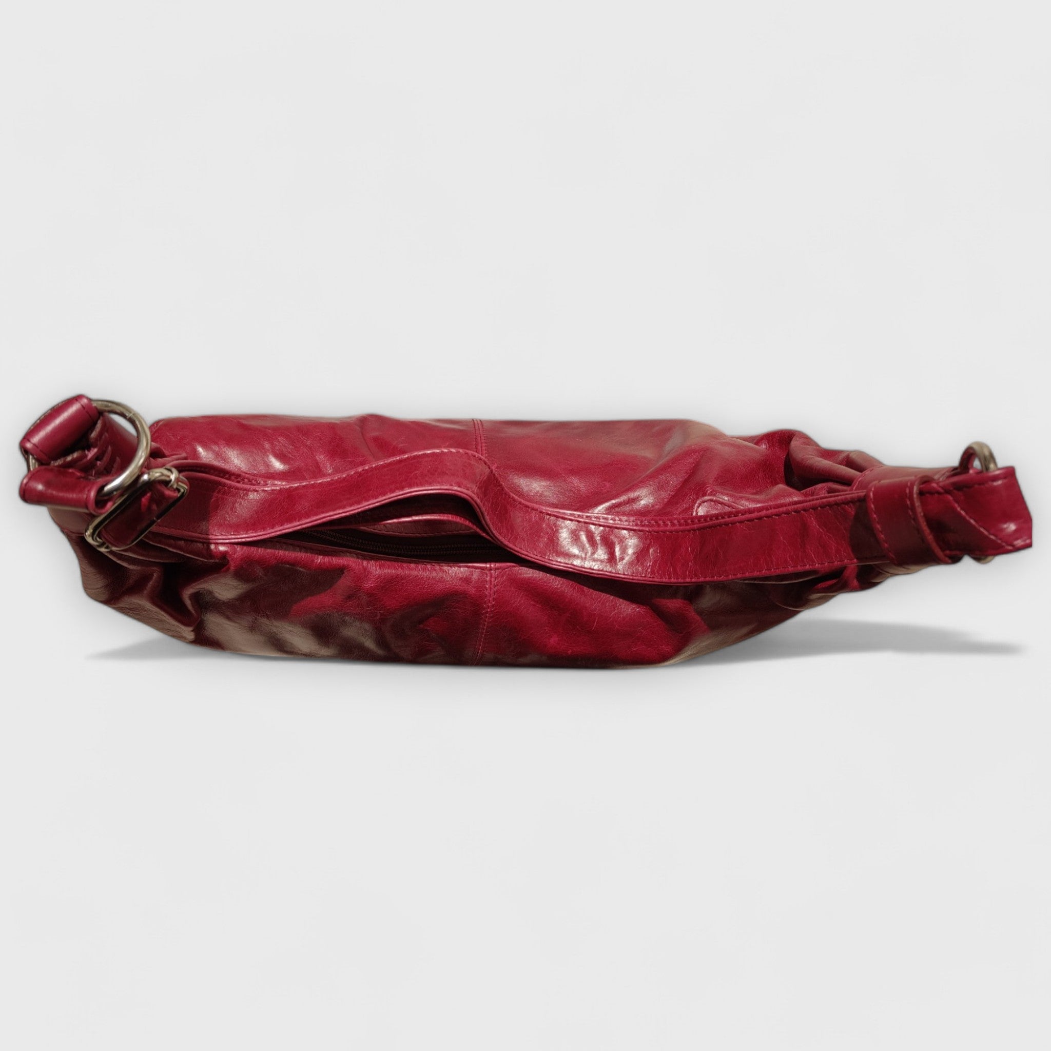 Pelletteria Pelle Nuda Milano, Artigianato Italiano, Vera pelle, Borsa donna, Banana bordeaux