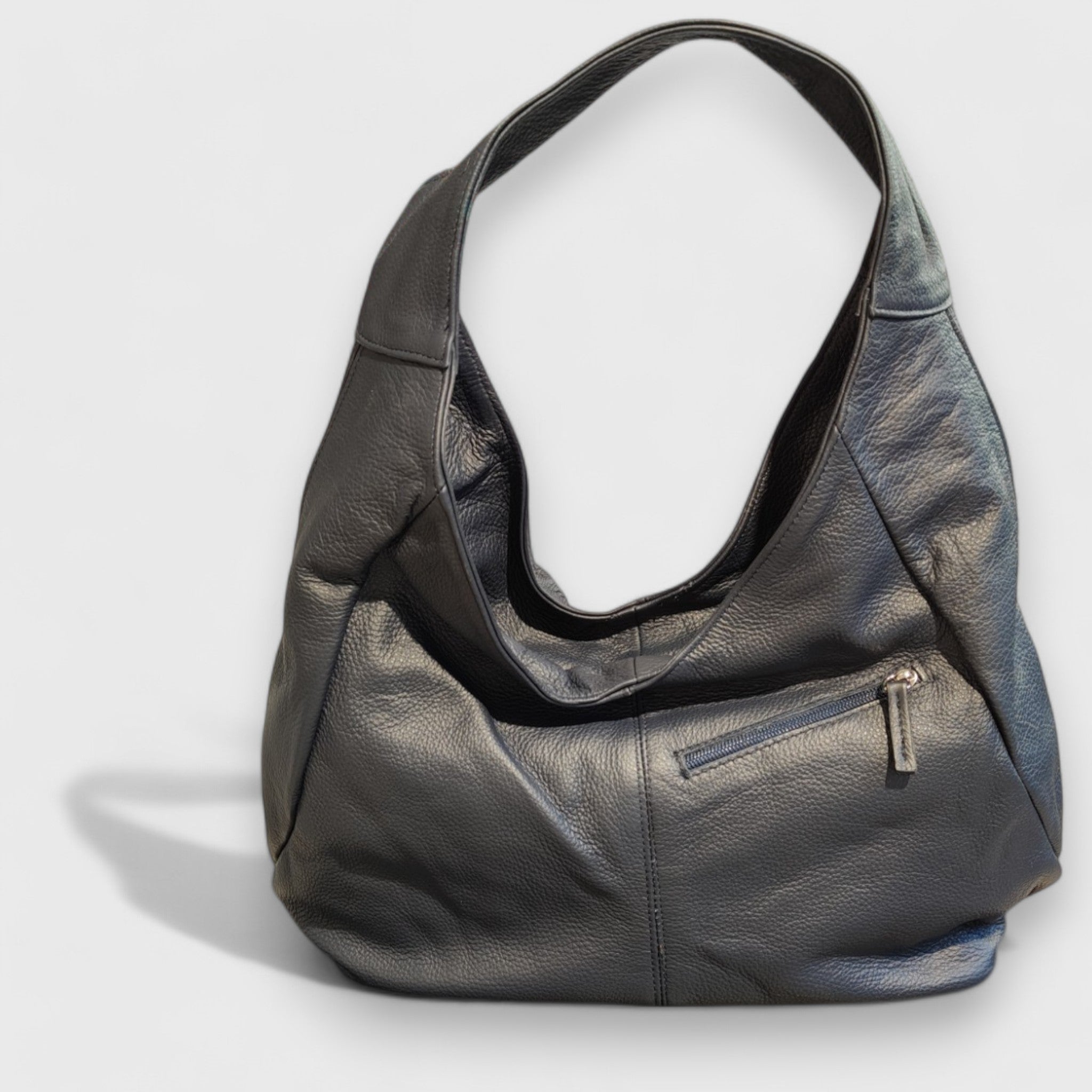 Pelletteria Pelle Nuda Milano, Artigianato Italiano, vera pelle, Borsa donna, Barchetta blu