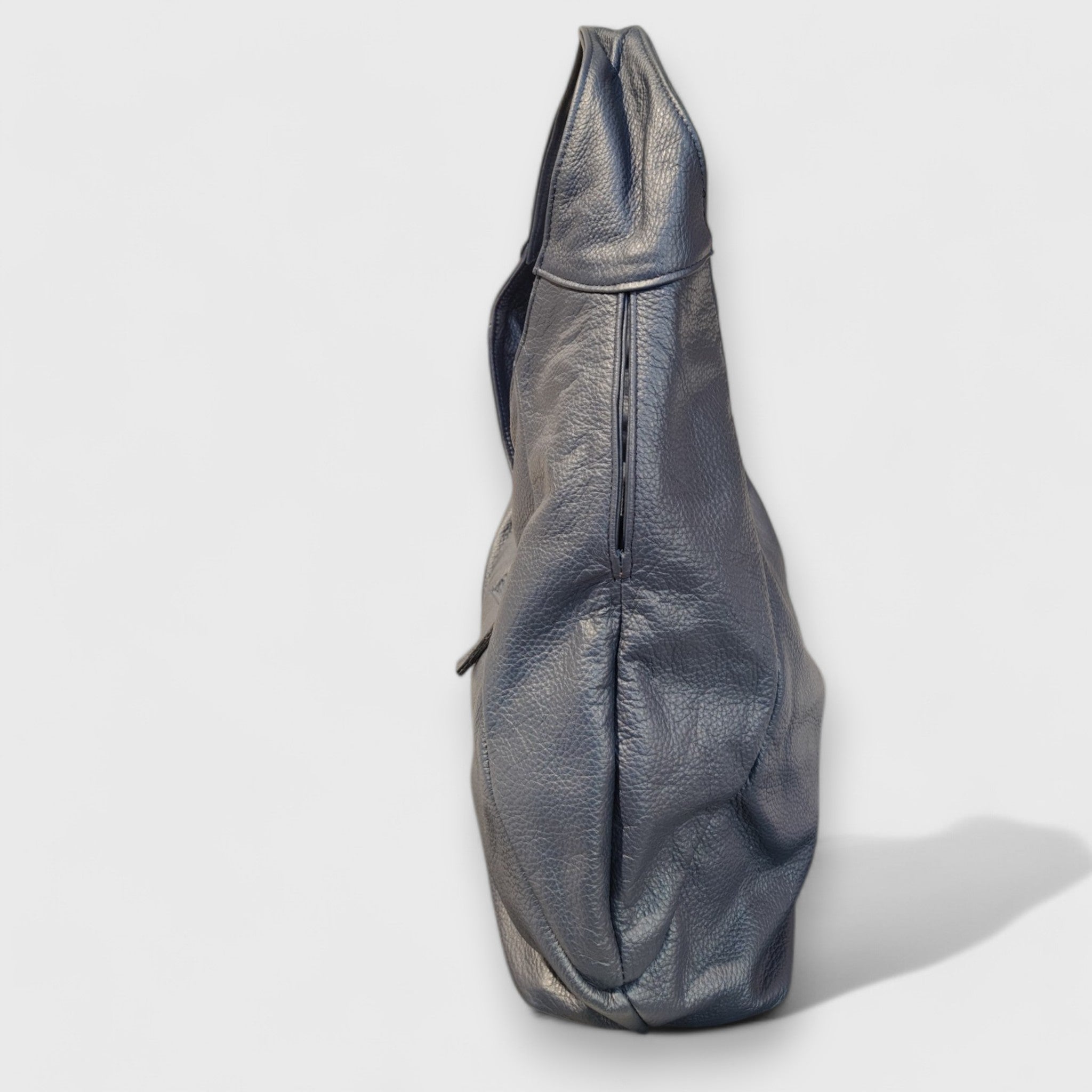 Pelletteria Pelle Nuda Milano, Artigianato Italiano, vera pelle, Borsa donna, Barchetta blu