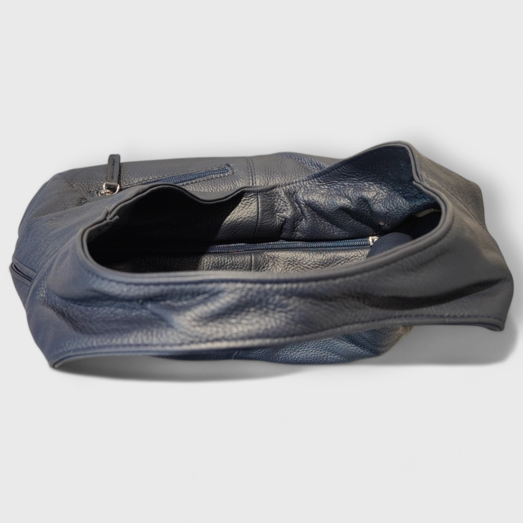 Pelletteria Pelle Nuda Milano, Artigianato Italiano, vera pelle, Borsa donna, Barchetta blu