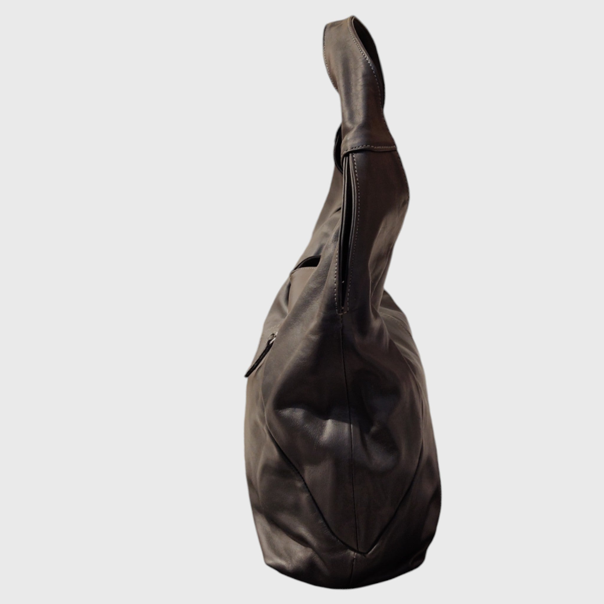 Pelletteria Pelle Nuda Milano, Artigianato Italiano, Vera pelle, Borsa donna, Barchetta nero