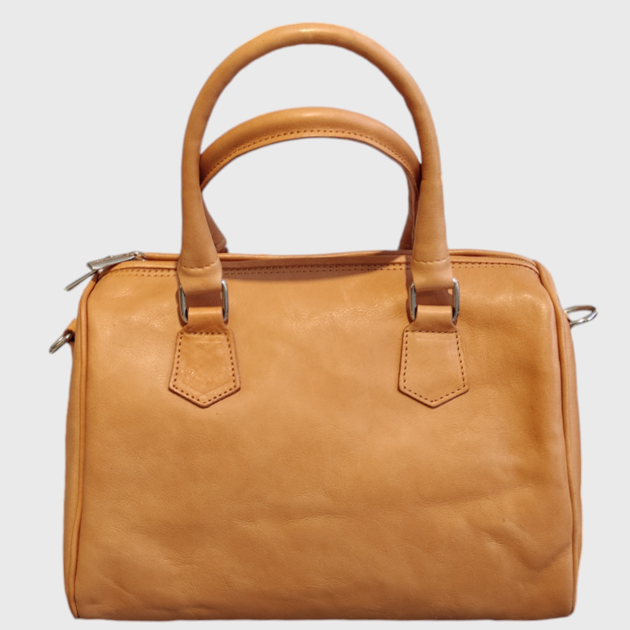 Pelletteria Pelle Nuda Milano, Artigianato italiano, vera pelle, borsa donna, Baule medio marrone