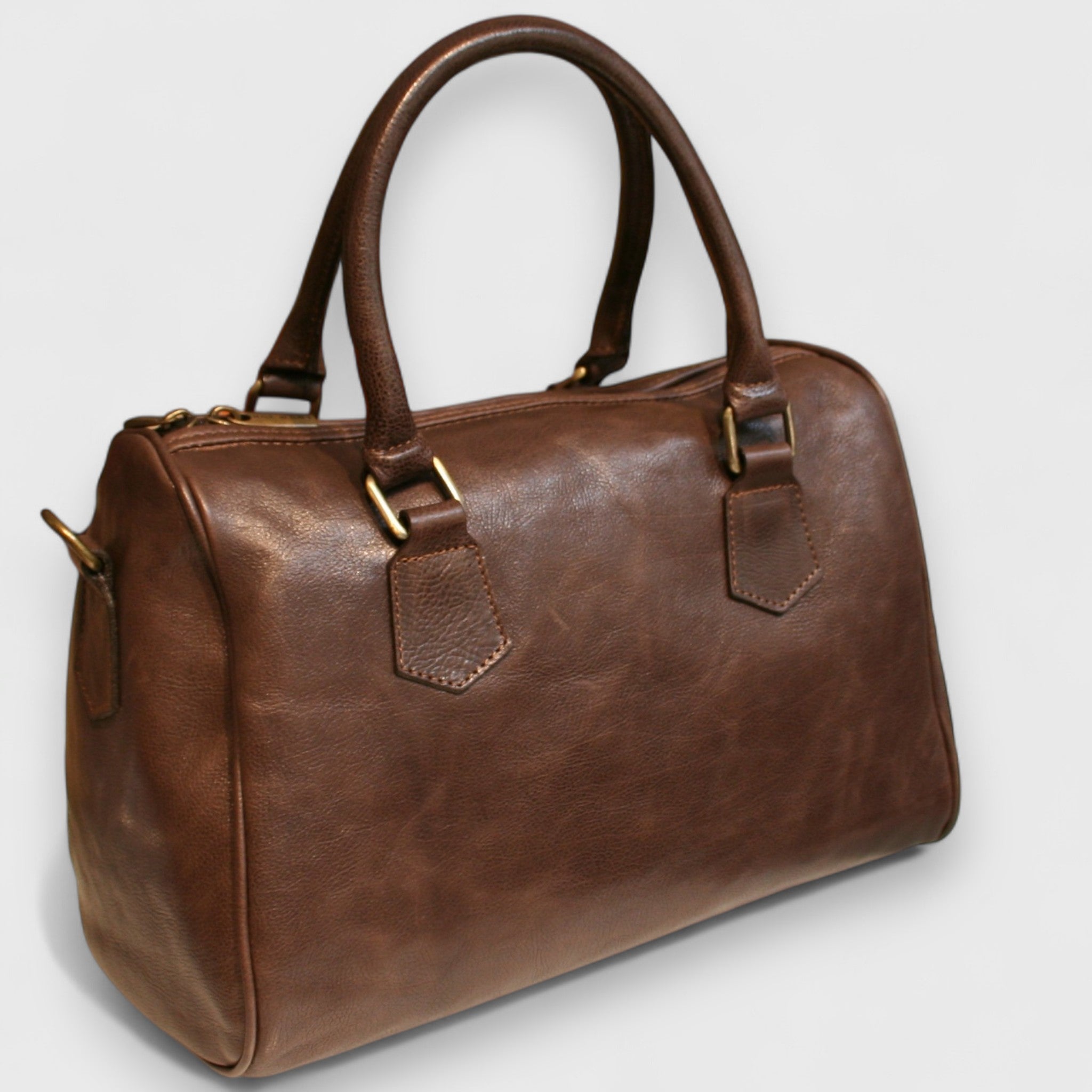 Pelletteria Pelle Nuda Milano, Artigianato Italiano, Vera pelle, Negozio borse donna, Baule medio marrone