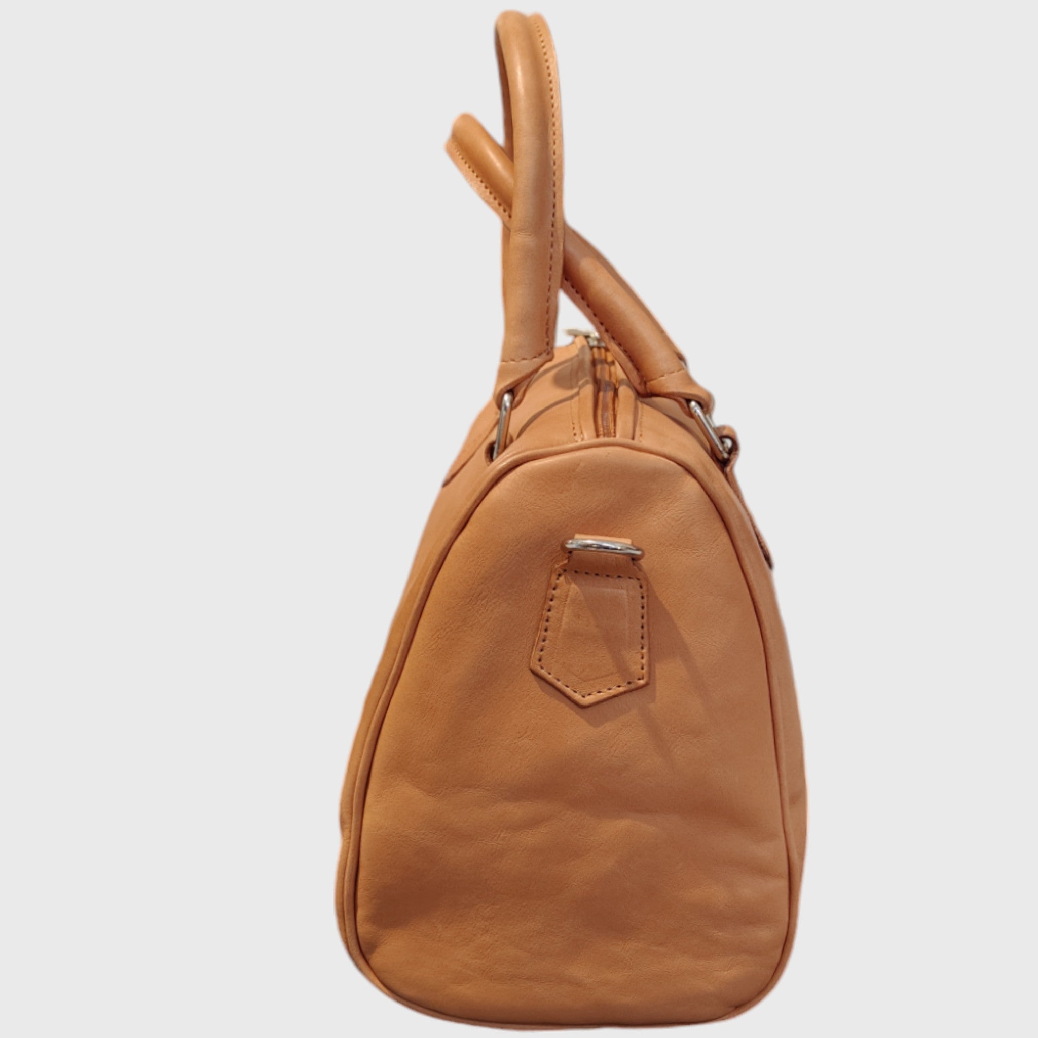 Pelletteria Pelle Nuda Milano, Artigianato italiano, vera pelle, borsa donna, Baule medio marrone
