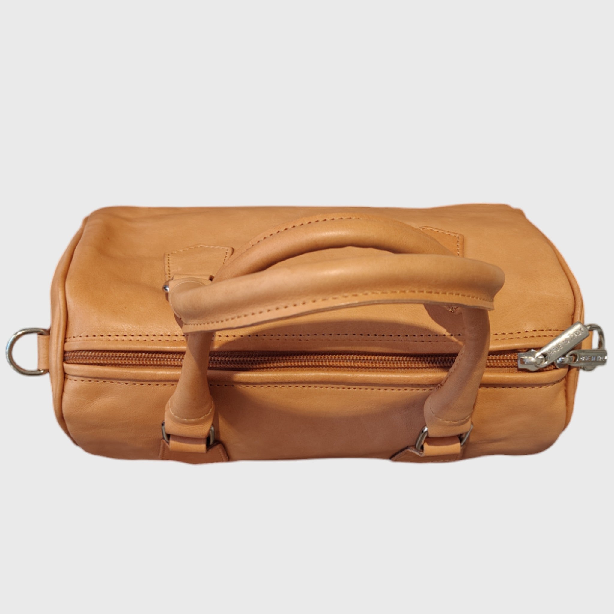 Pelletteria Pelle Nuda Milano, Artigianato italiano, vera pelle, borsa donna, Baule medio marrone