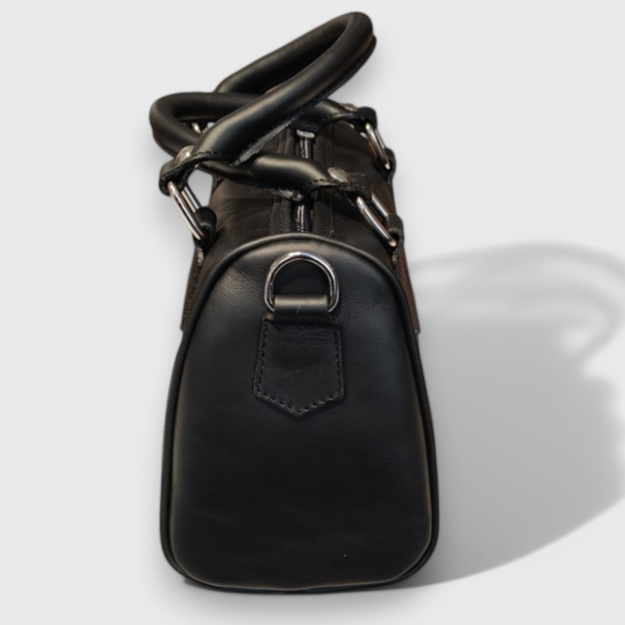 Pelletteria Pelle Nuda Milano, Artigianato Italiano, Vera pelle, Negozio borse donna, Bauletto mini nero