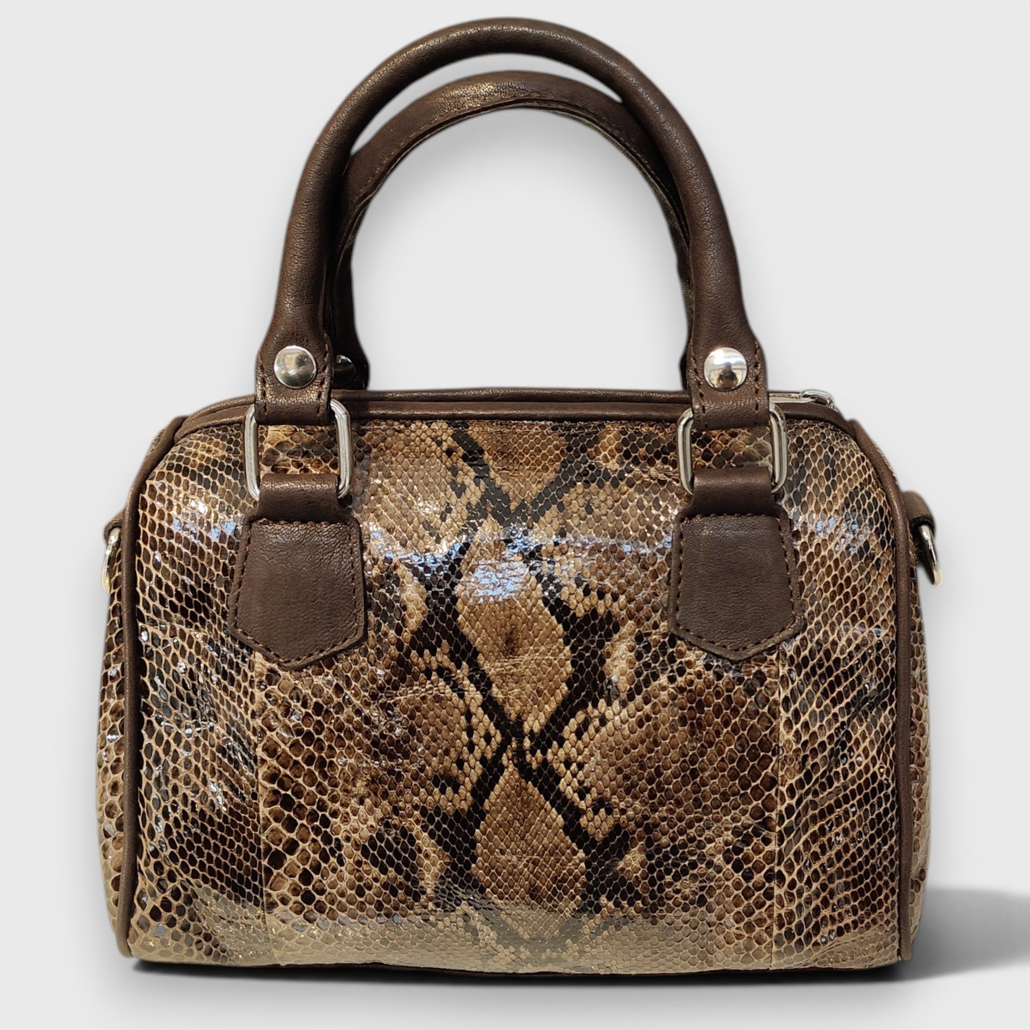 Pelletteria Pelle Nuda Milano, Vera pelle Italiana, Negozio borse donna, Bauletto mini pitone