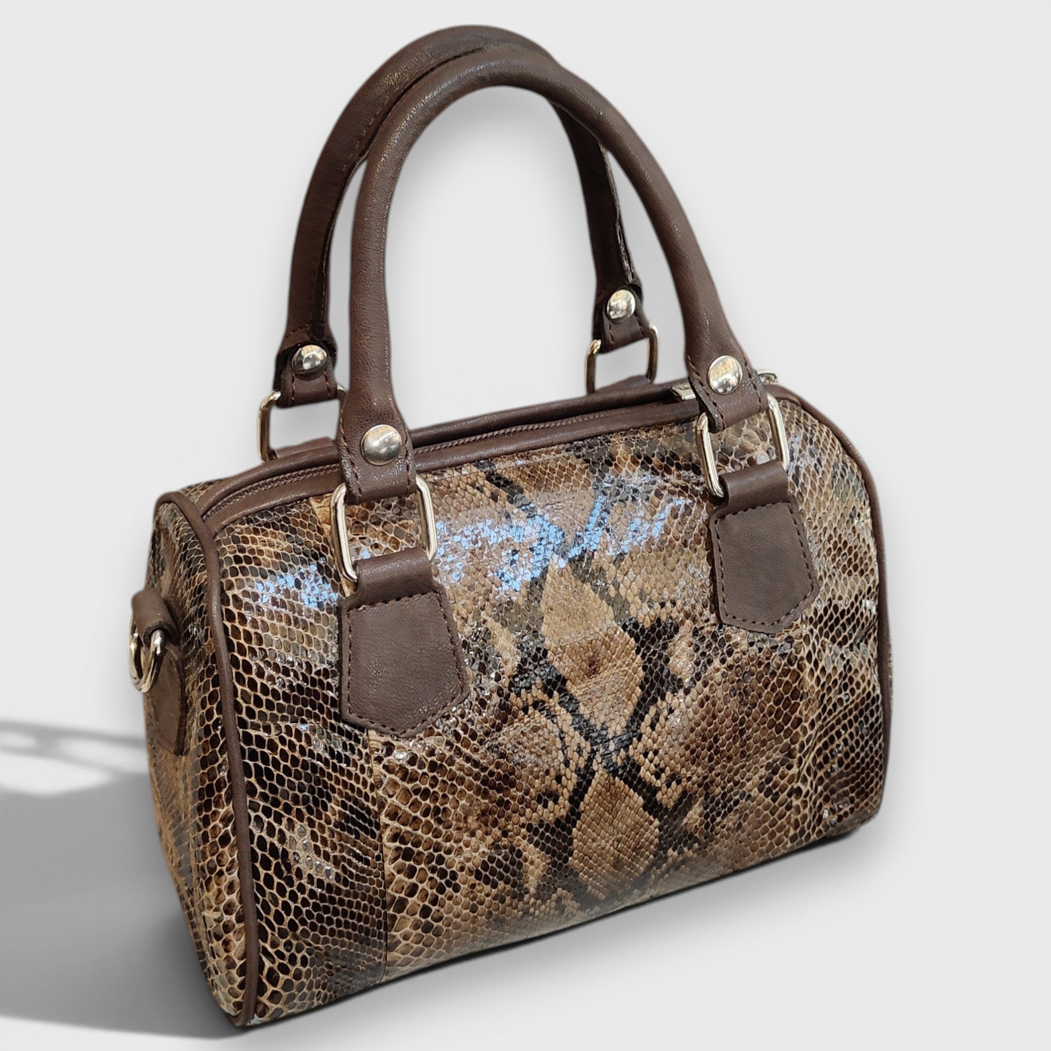 Pelletteria Pelle Nuda Milano, Vera pelle Italiana, Negozio borse donna, Bauletto mini pitone