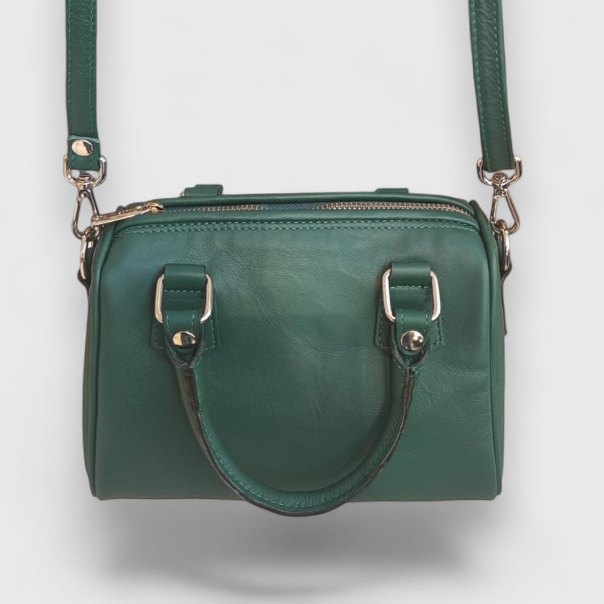 Pelletteria Pelle Nuda Milano, Vera pelle italiana, negozio borse donna, bauletto mini verde