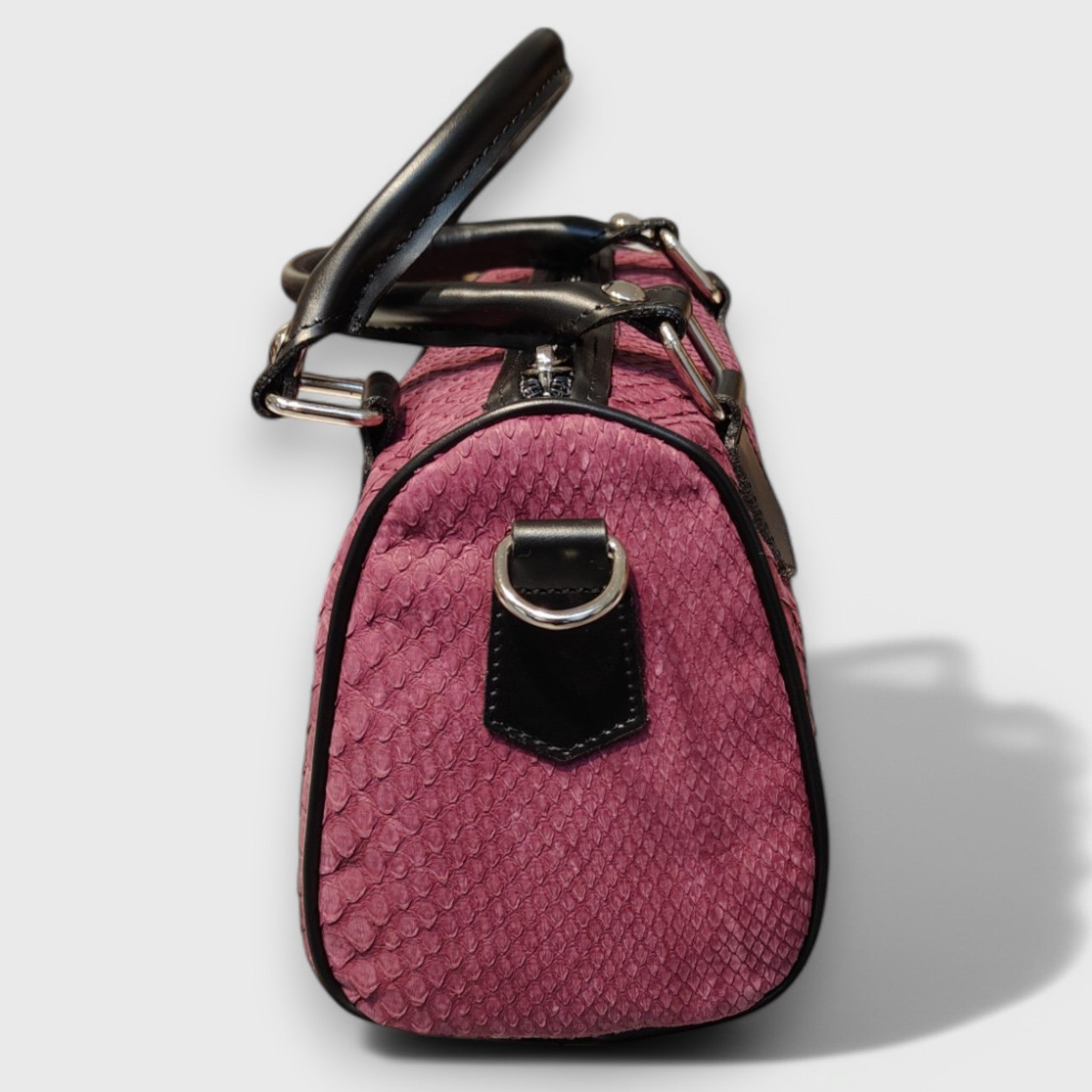 Pelletteria Pelle Nuda Milano, artigianato italiano, vera pelle, negozio borse donna, Bauletto mini rosa