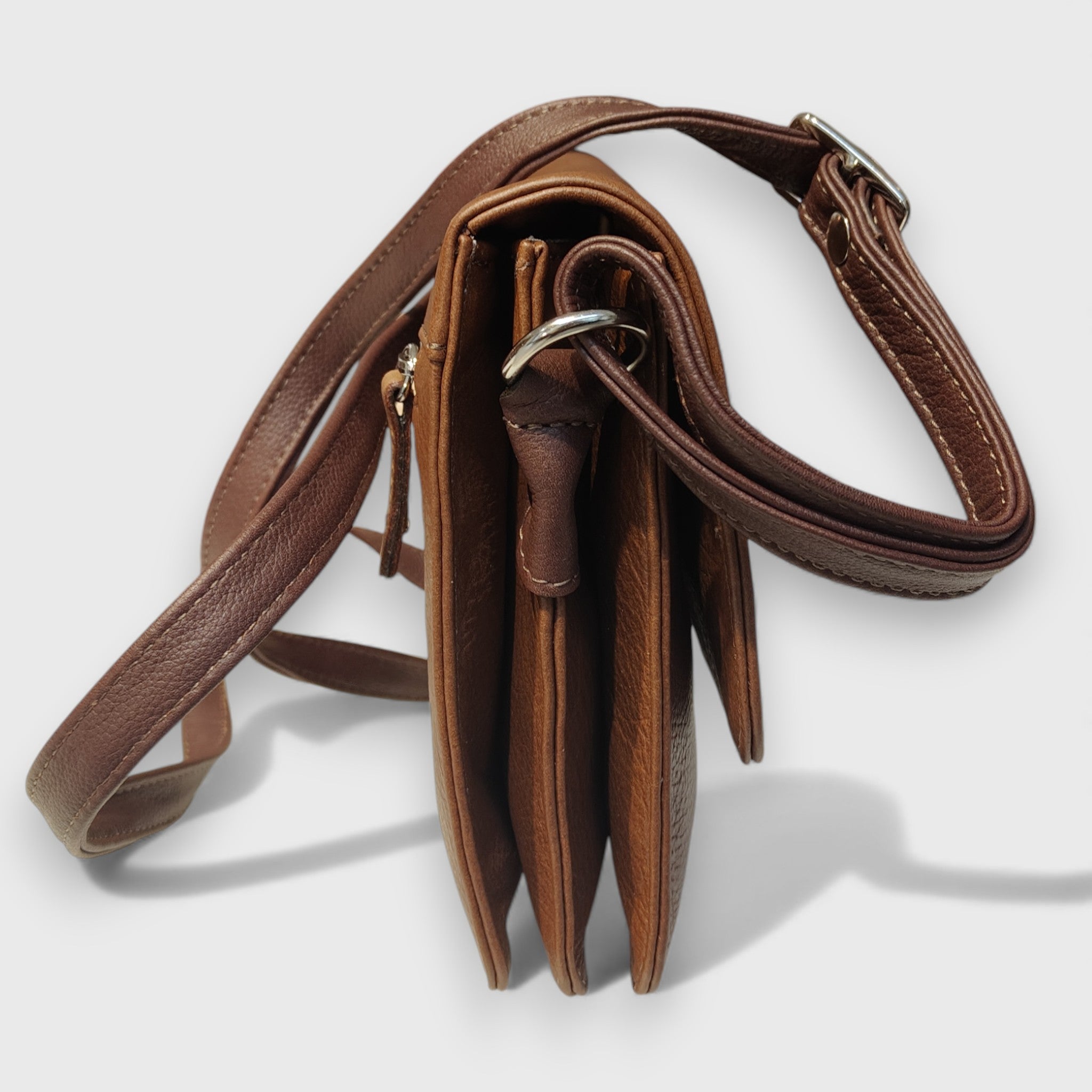 Pelletteria Pelle Nuda Milano, Artigianato Italiano, Vera pelle, Negozio borse donna, Big Tre soffietti marrone