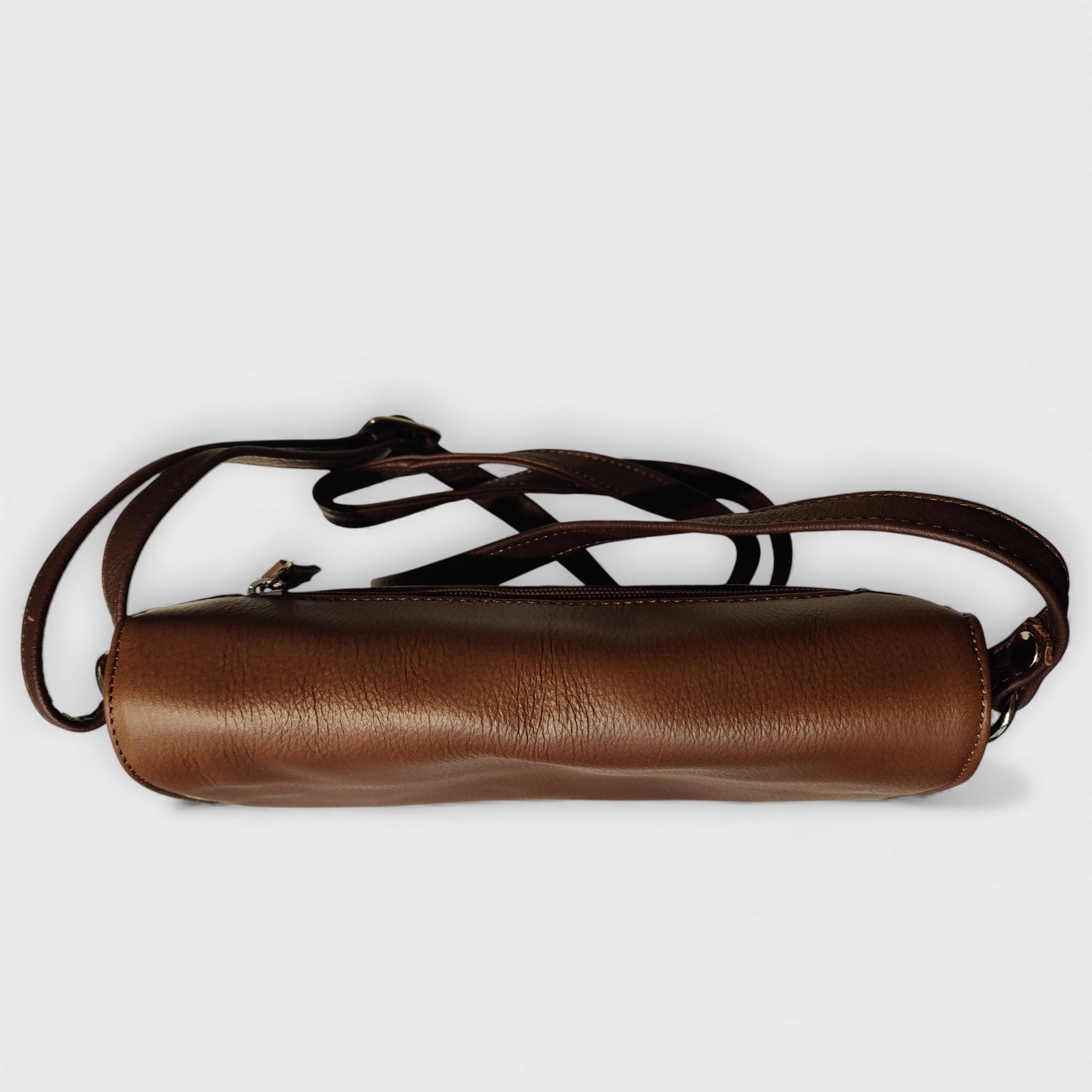 Pelletteria Pelle Nuda Milano, Artigianato Italiano, Vera pelle, Negozio borse donna, Big Tre soffietti marrone