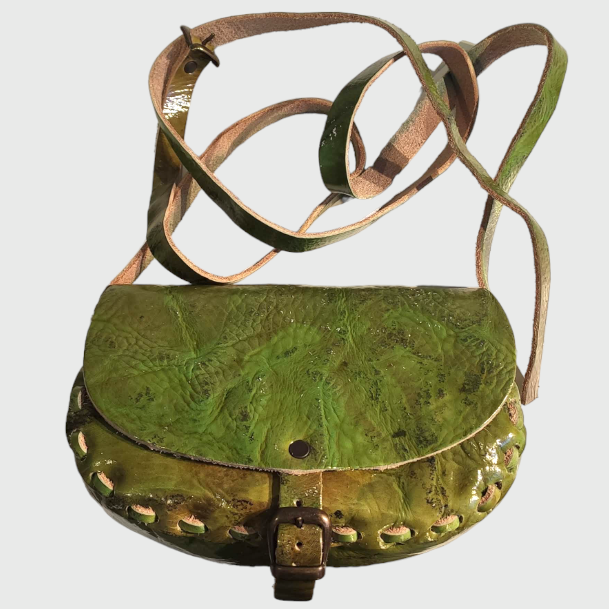 Borsa donna, borsa in pelle, vera pelle, Bomboniera Mini Verde, artigianato italiano, Pelle Nuda
