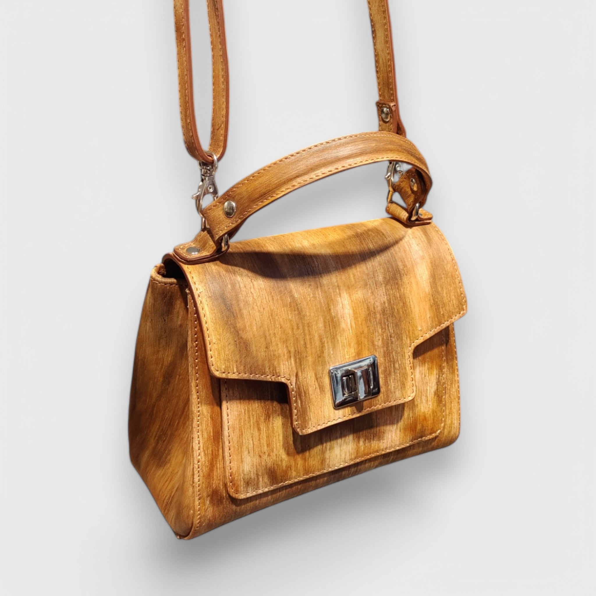 Pelletteria Pelle Nuda Milano, Borsa in pelle, negozio borse donna, Vera pelle, Bomboniera Alda marrone