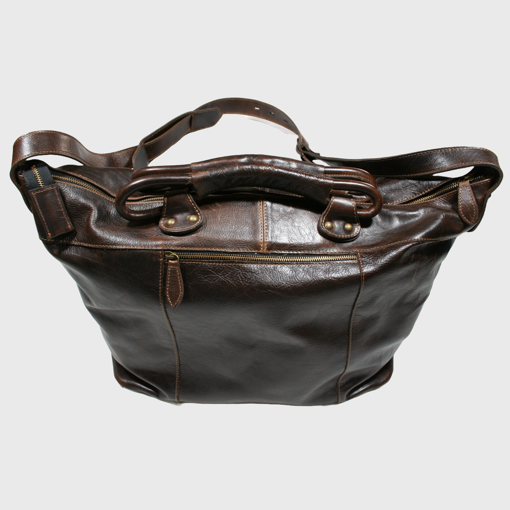 Borsa Viaggio, borsa in pelle, vera pelle, V2 testa di moro, artigianato italiano, Pelle Nuda