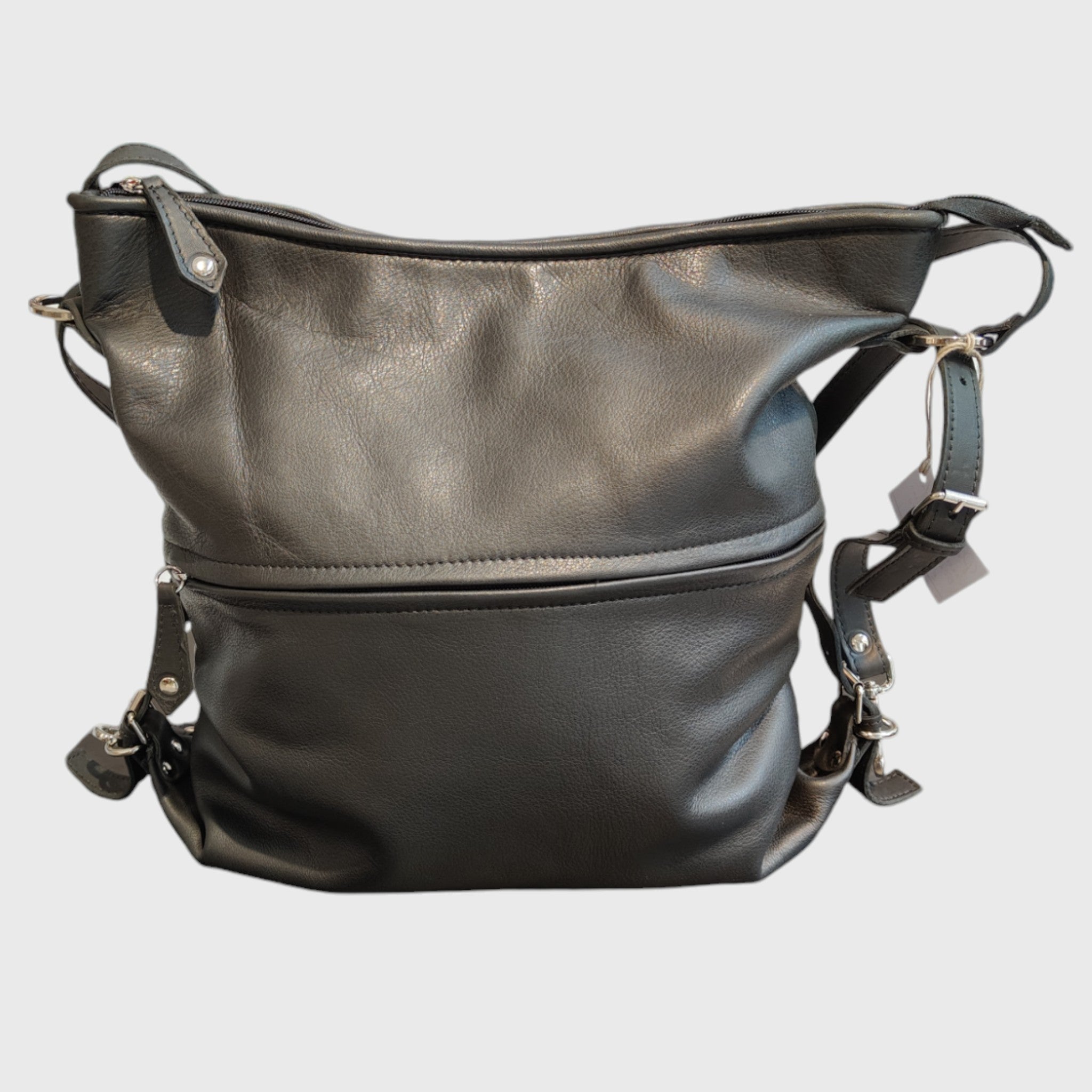 Pelletteria Pelle Nuda Milano, Artigianato italiano, Borsa zaino nero, Borsa donna, vera pelle