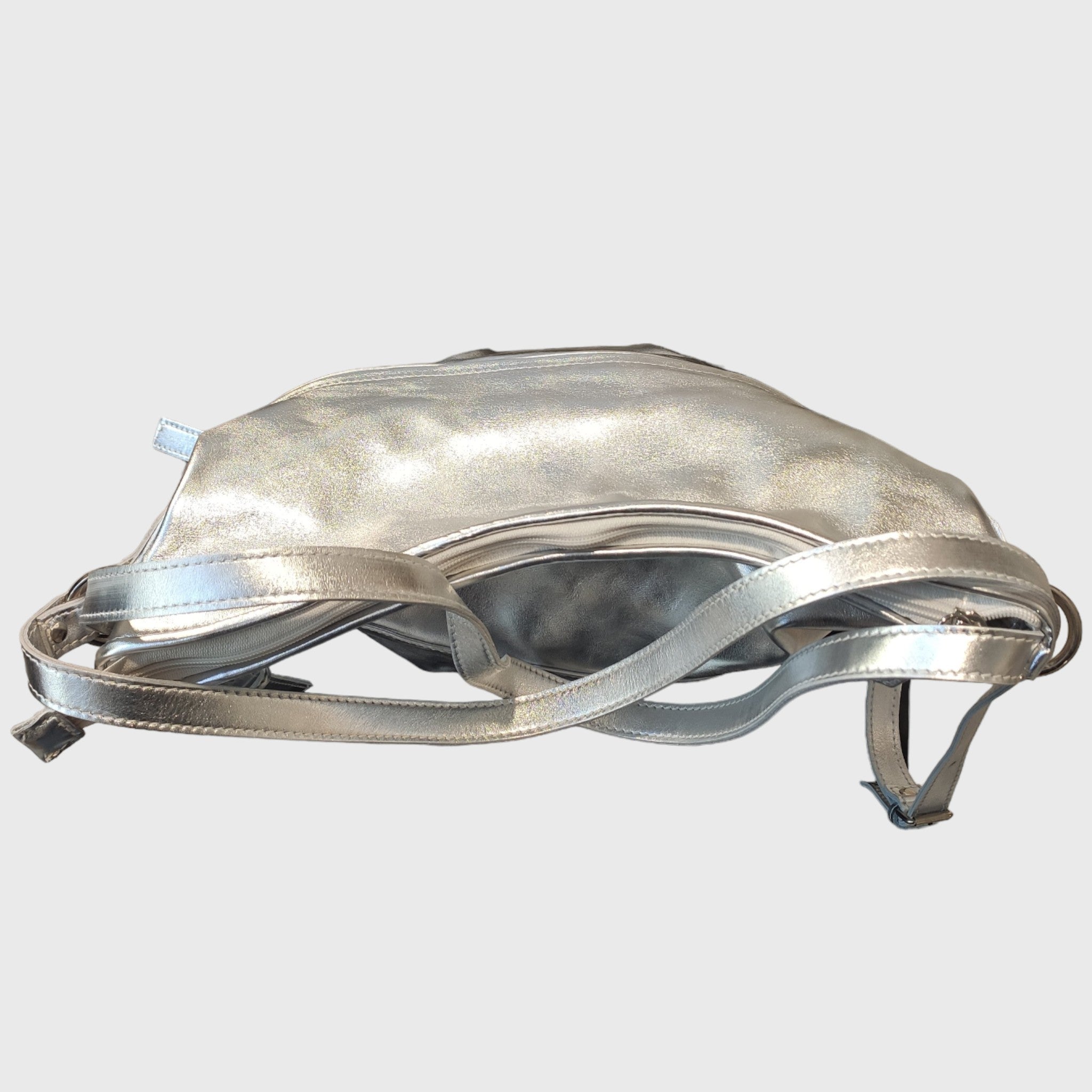 Pelletteria Pelle Nuda Milano, Vera pelle, Artigianato italiano, borsa donna, borsa zaino argento