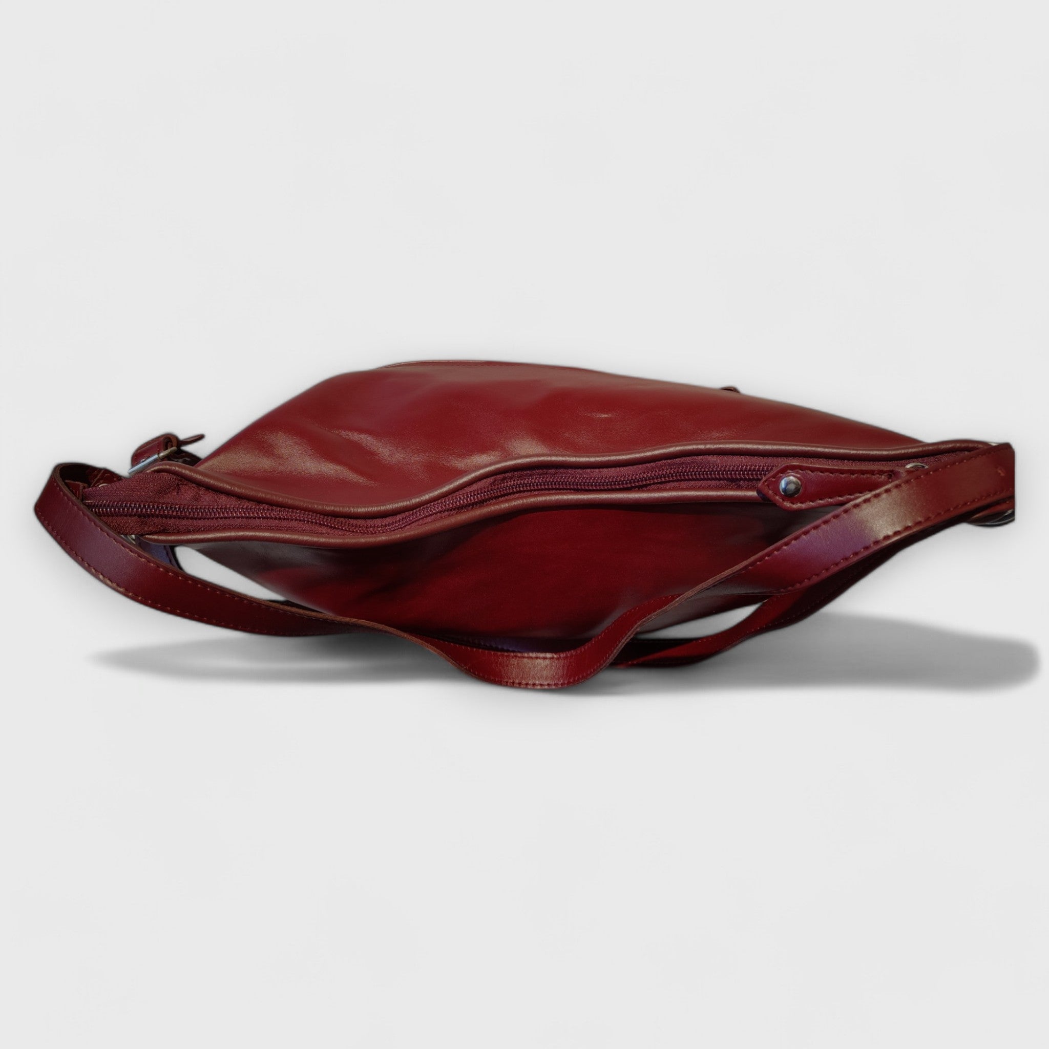 Pelletteria Pelle Nuda Milano, Artigianato Italiano, Vera pelle, Borsa donna, Borsa Zaino bordeaux