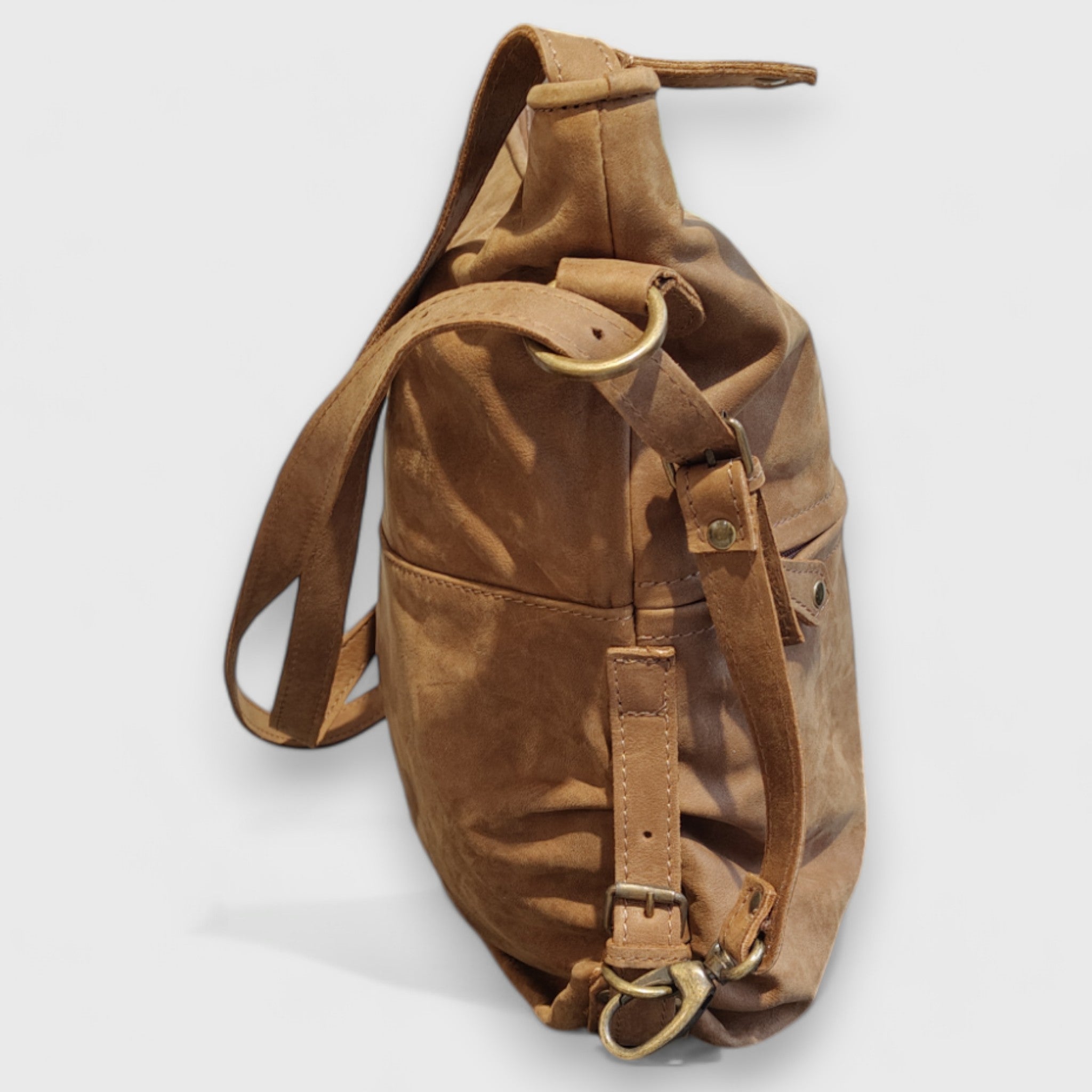 Pelletteria Pelle Nuda Milano, Artigianato italiano, vera pelle, borsa donna, Borsa zaino marrone