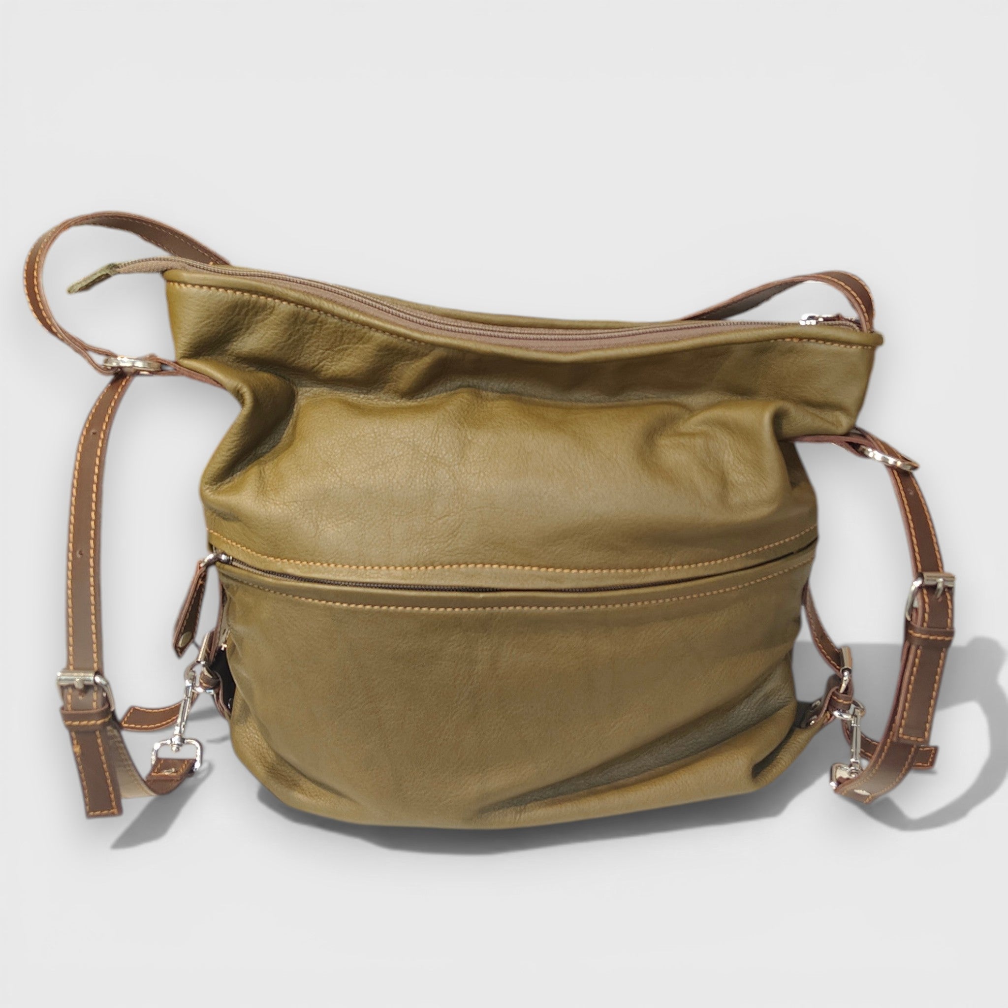 Pelletteria Pelle Nuda Milano, Borse italiane, Vera pelle, Negozio borse donna, Borsa zaino verde