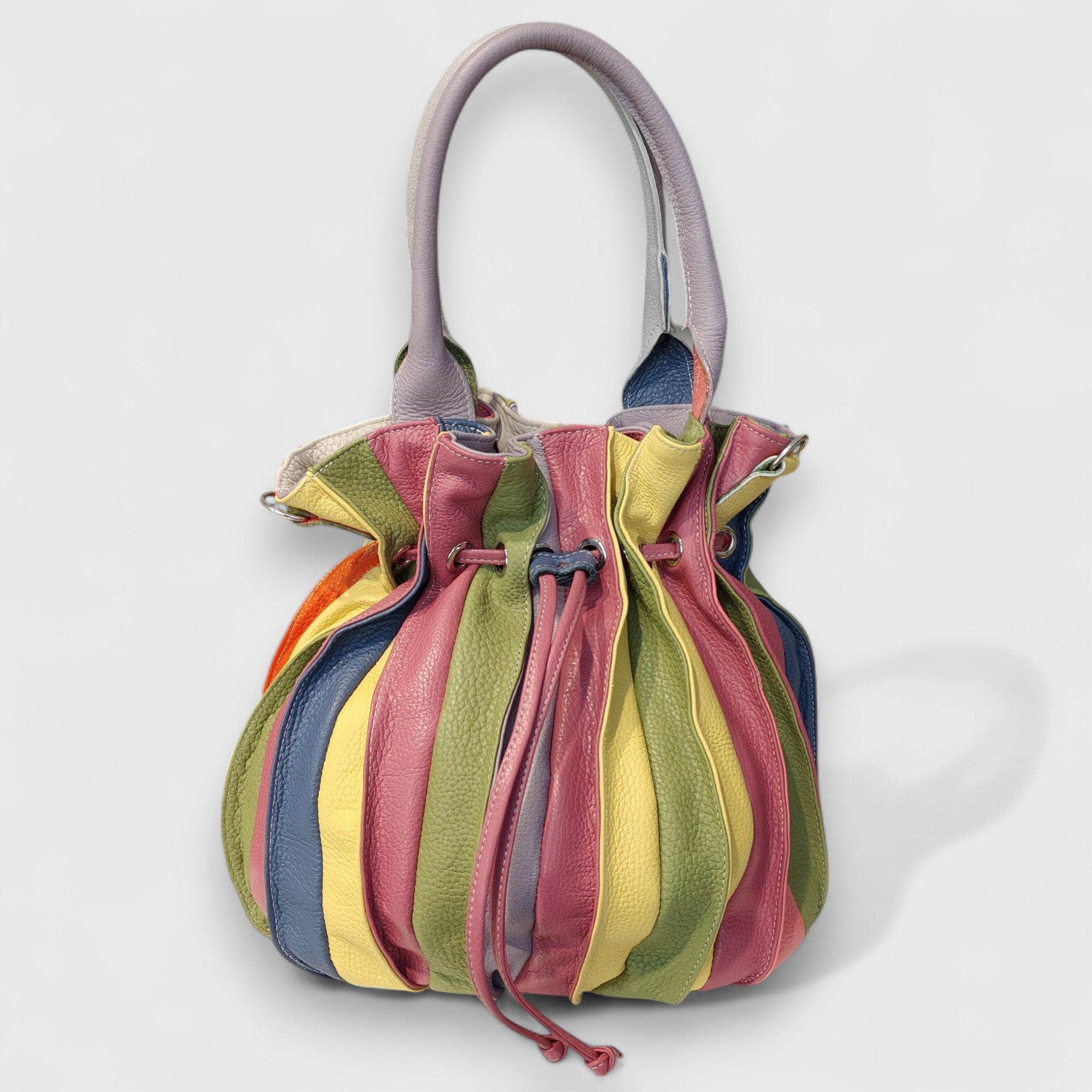 Pelletteria Pelle Nuda Milano, Artigianato Italiano, Vera pelle, Negozio borse donna, Caramella multicolore