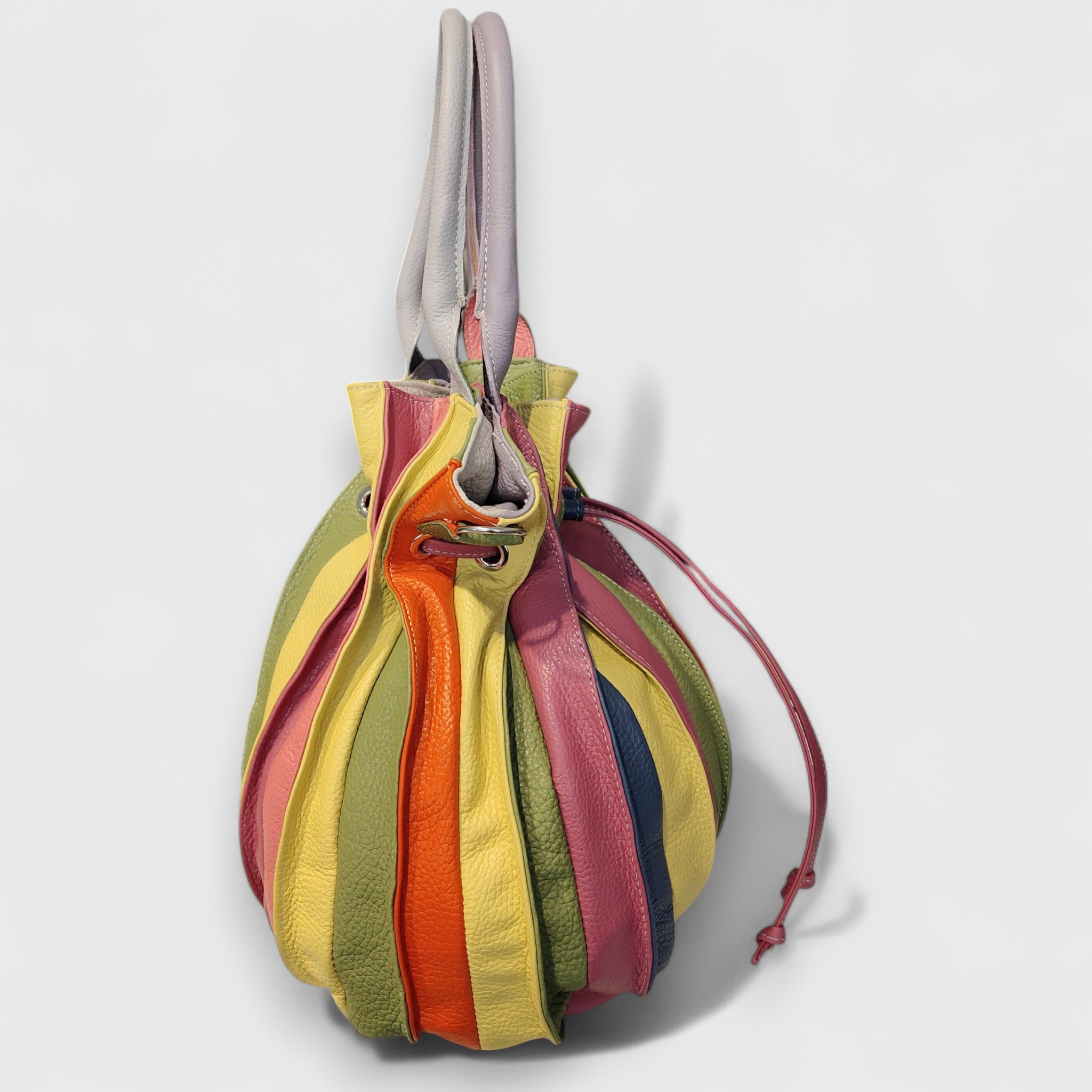 Pelletteria Pelle Nuda Milano, Artigianato Italiano, Vera pelle, Negozio borse donna, Caramella multicolore