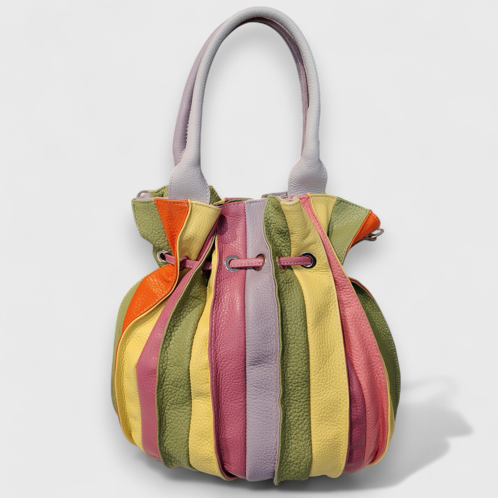 Pelletteria Pelle Nuda Milano, Artigianato Italiano, Vera pelle, Negozio borse donna, Caramella multicolore