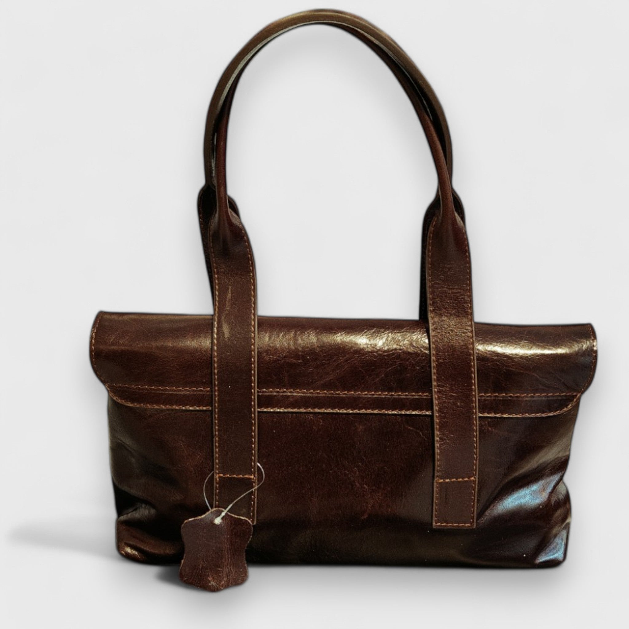 Pelletteria Pelle Nuda Milano, Artigianato Italiano, vera pelle, borsa donna, Chiara piccola marrone