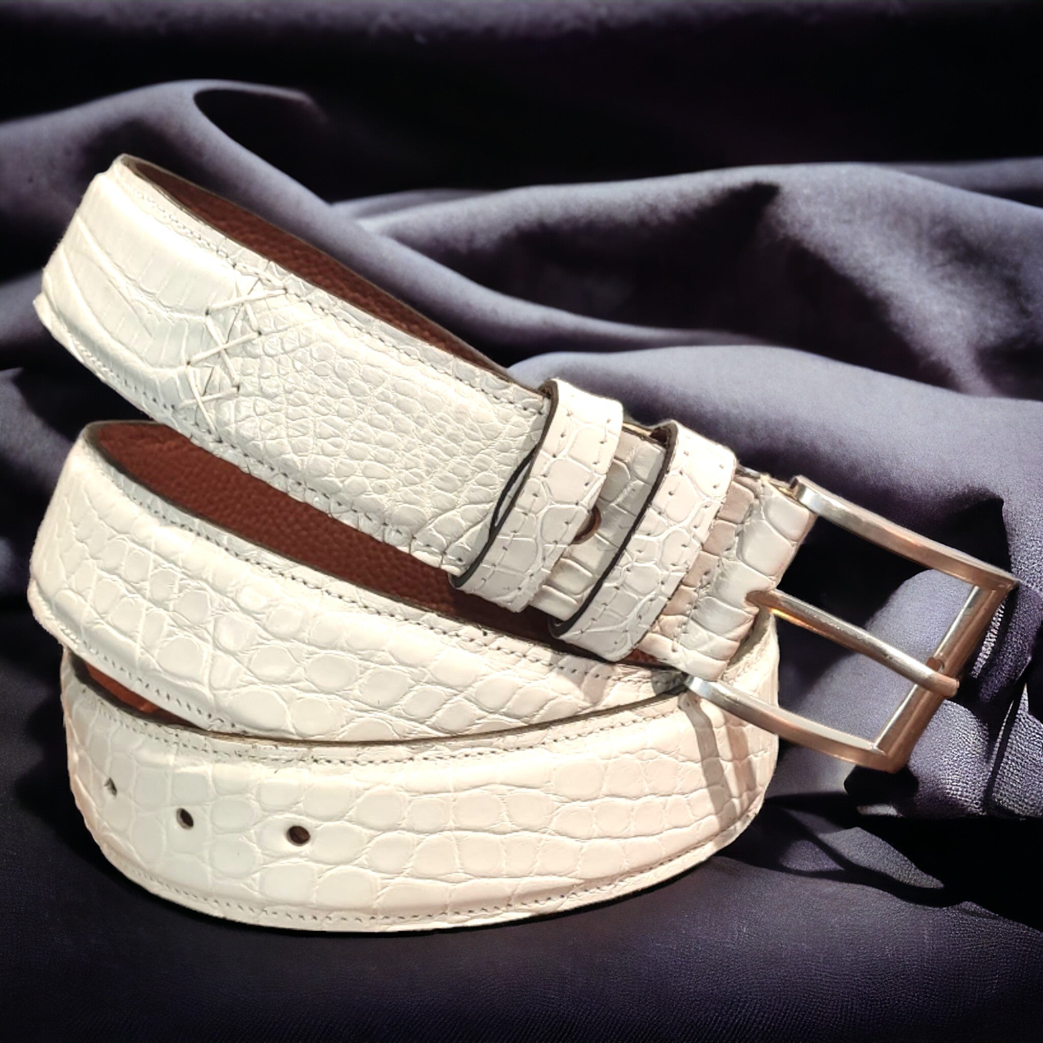 Pelletteria Pelle Nuda Milano, Artigianato Italiano, vera pelle, Cintura coccodrillo