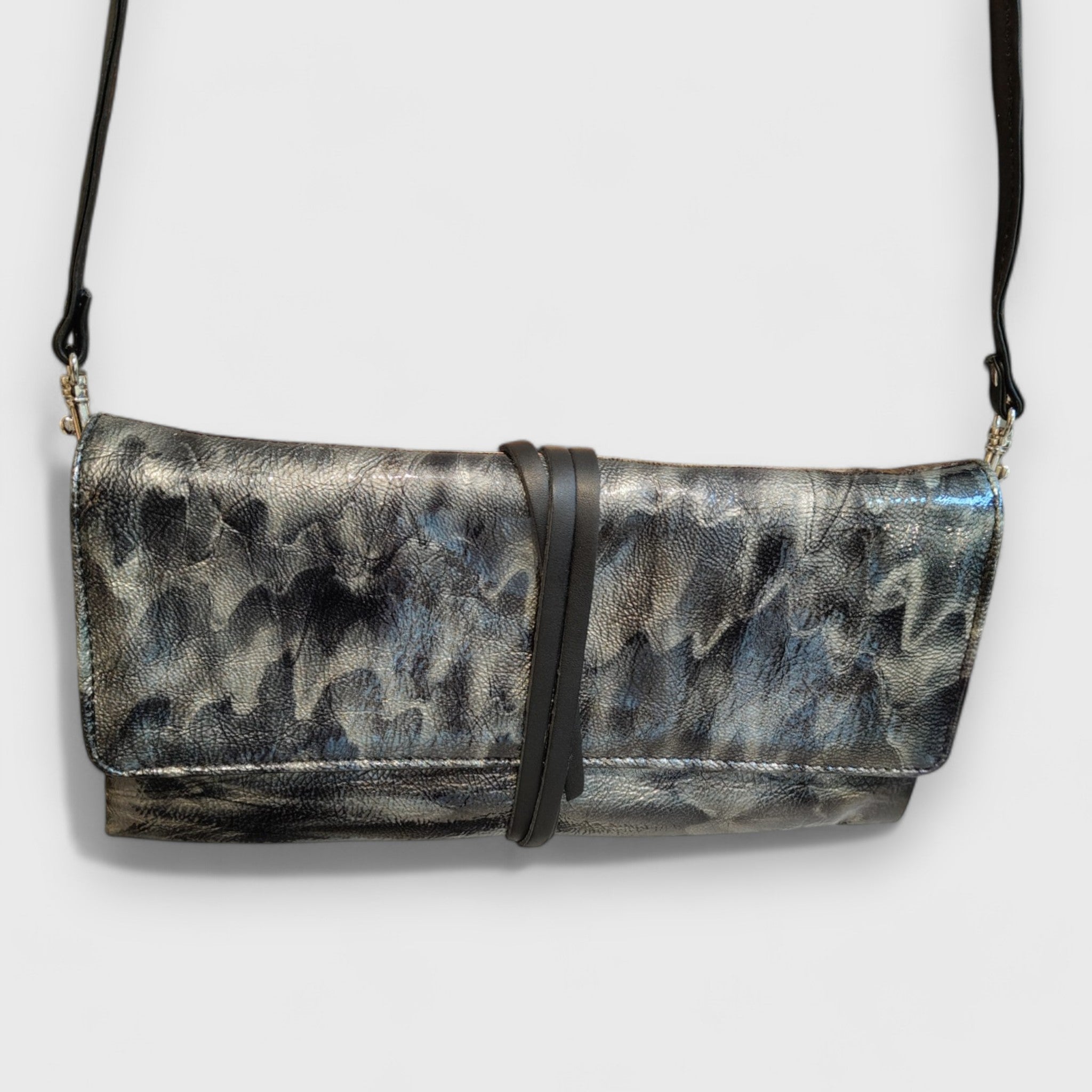 Pelletteria Pelle Nuda Milano, Artigianato Italiano, vera pelle, borsa donna, Clutch grigio