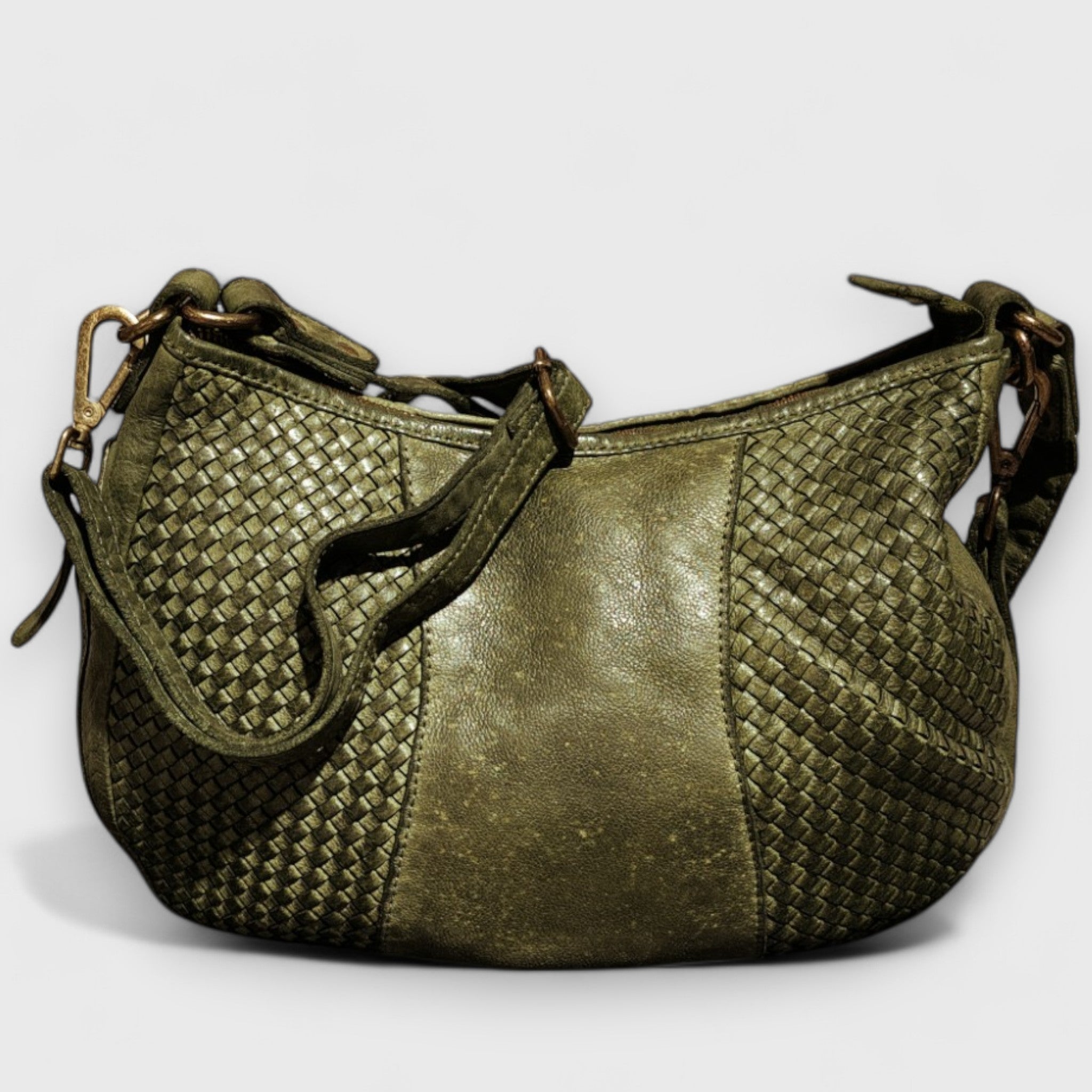 Pelletteria Pelle Nuda Milano, Artigianato italiano, vera pelle, Borsa donna, Corinna verde