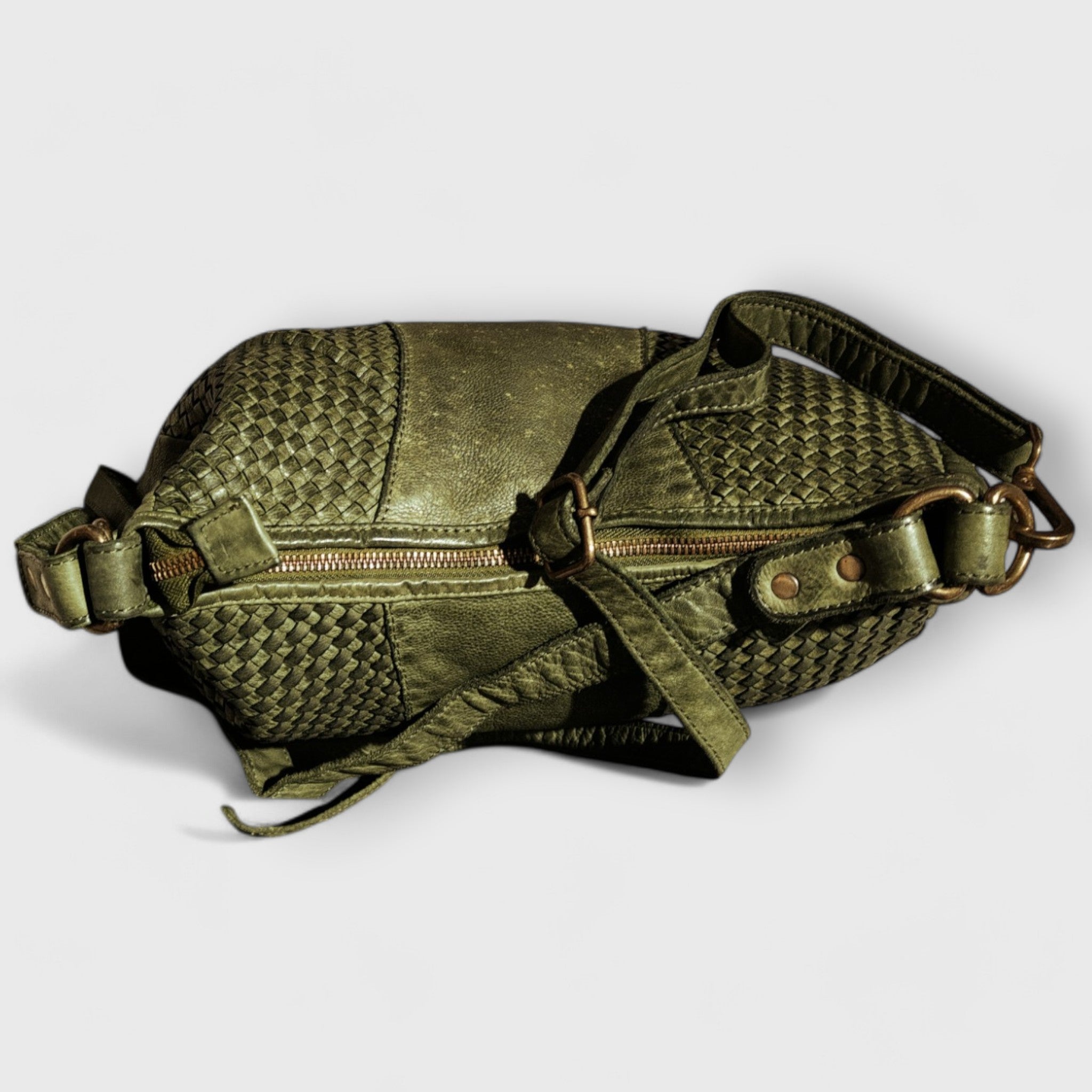 Pelletteria Pelle Nuda Milano, Artigianato italiano, vera pelle, Borsa donna, Corinna verde
