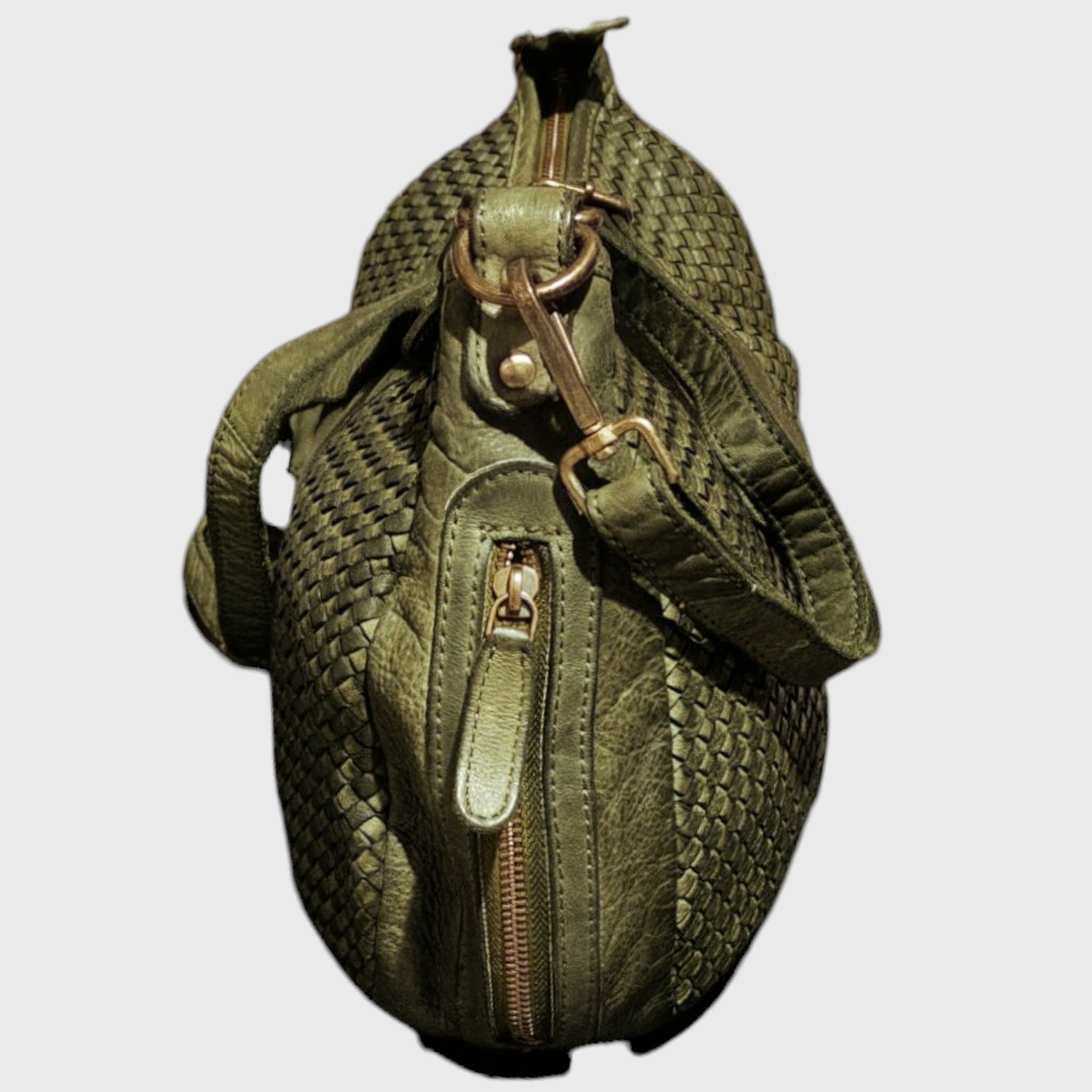 Pelletteria Pelle Nuda Milano, Artigianato italiano, vera pelle, Borsa donna, Corinna verde