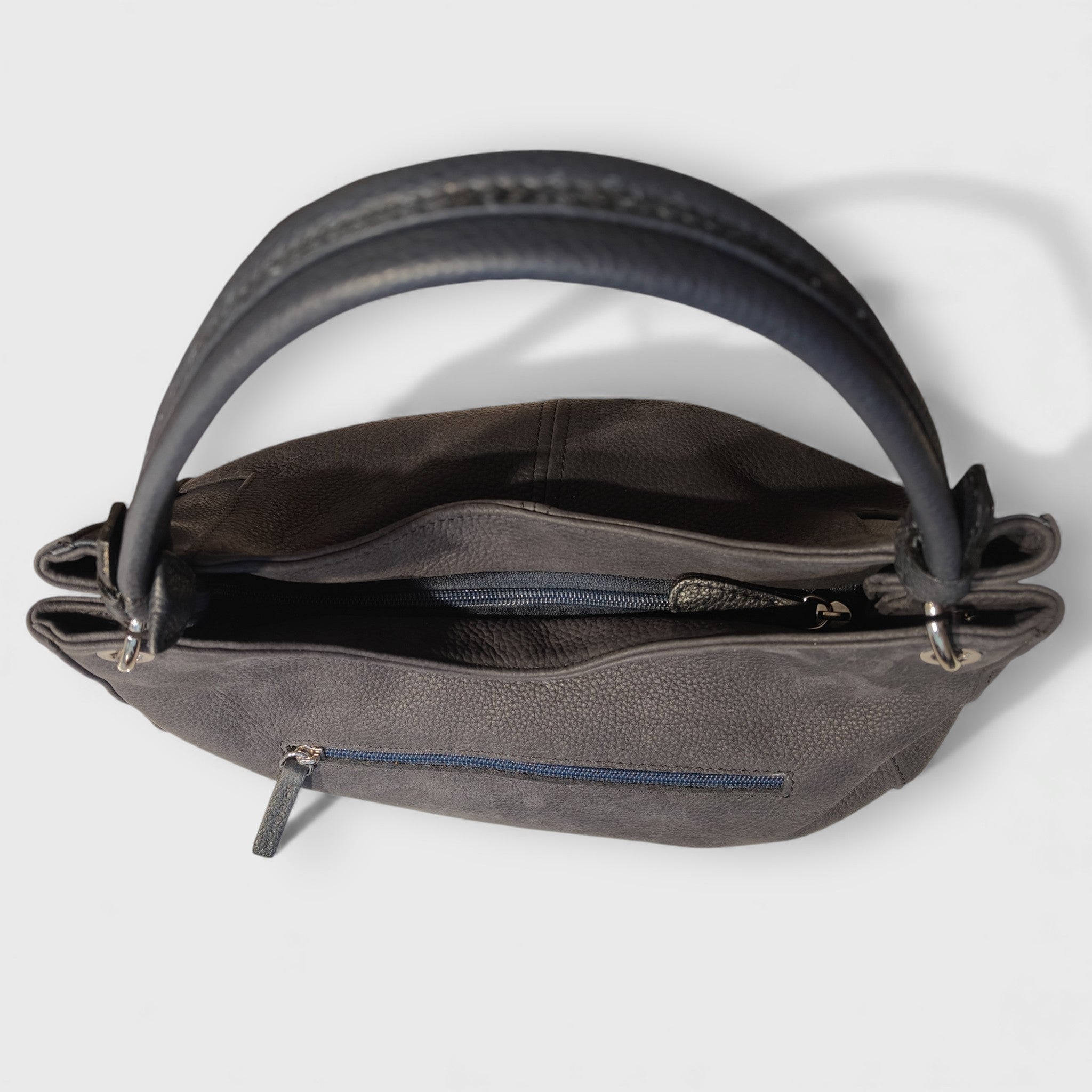 Pelletteria Pelle Nuda Milano, Artigianato Italiano, Vera pelle, Negozio borse donna, Cris Nabuk blu