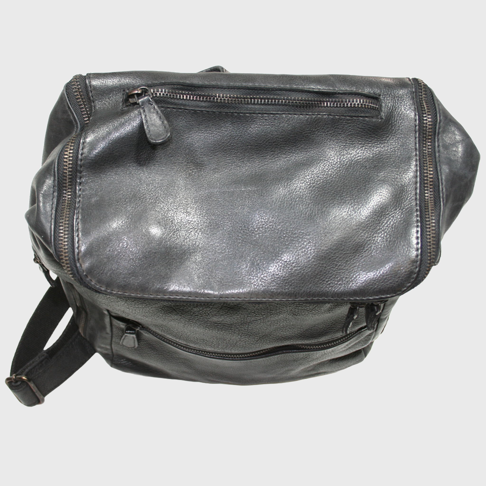 Zaino, Borsa in pelle, vera pelle, Cubo Nero, artigianato italiano, Pelle Nuda