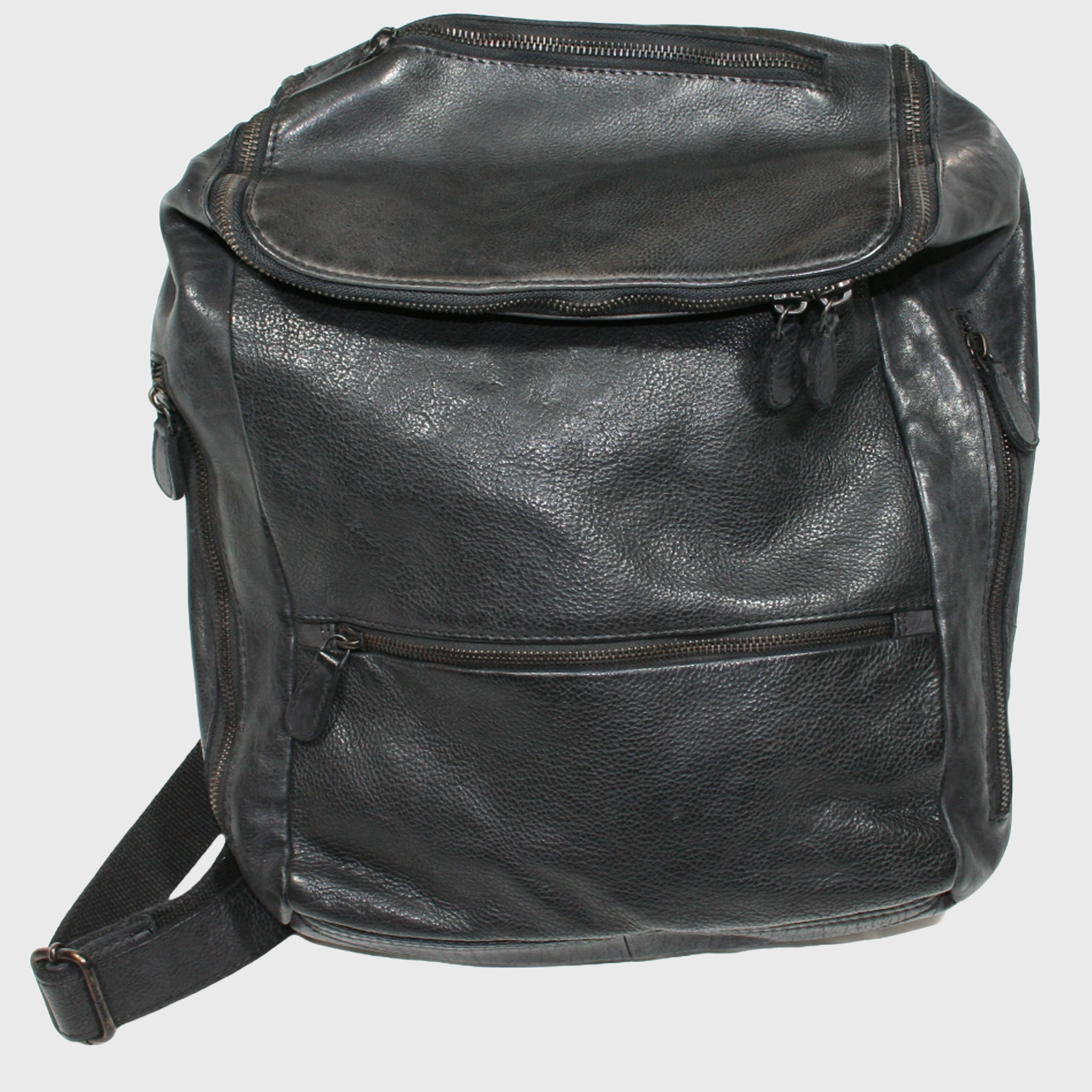 Zaino, Borsa in pelle, vera pelle, Cubo Nero, artigianato italiano, Pelle Nuda