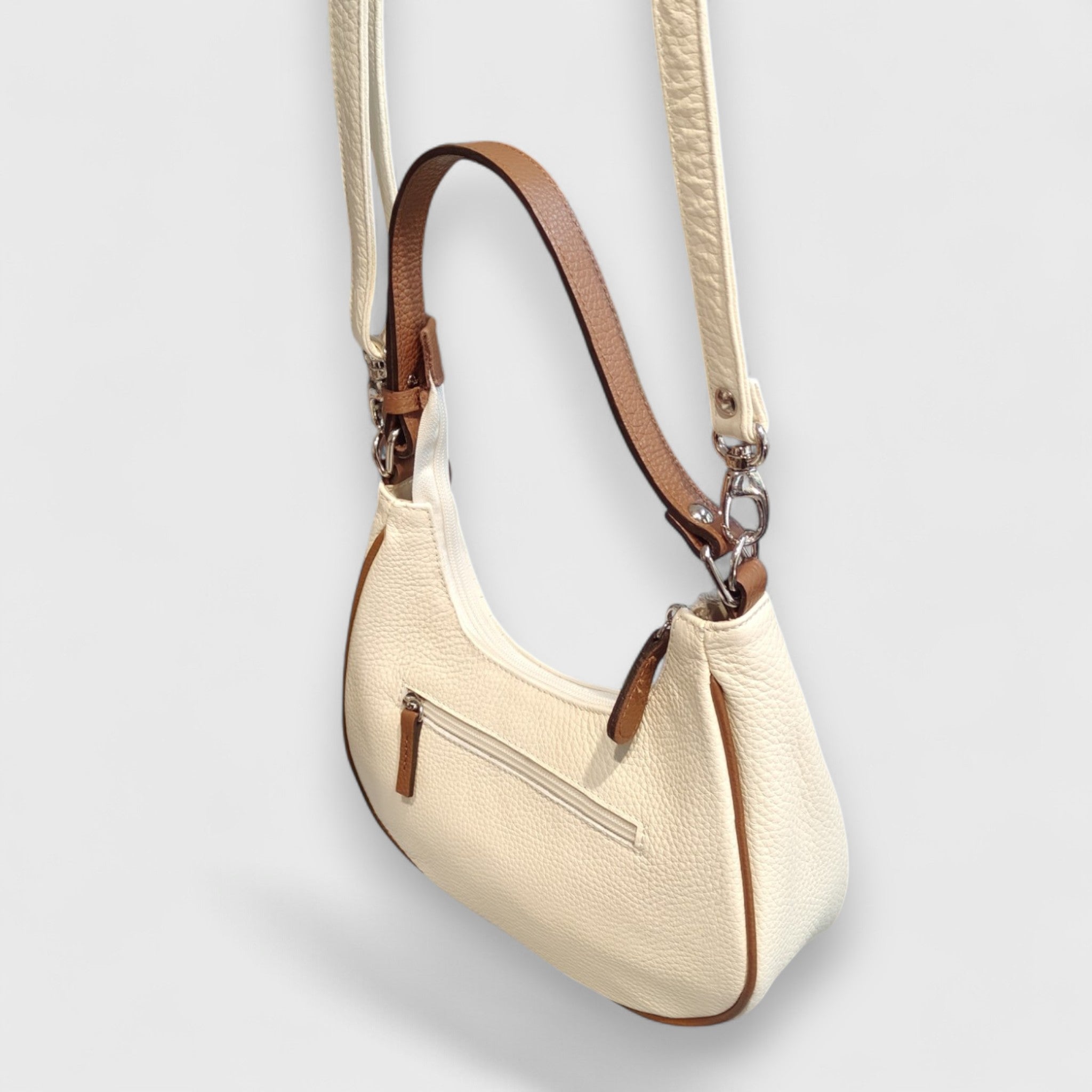 Pelletteria Pelle Nuda Milano, Artigianato Italiano, Vera pelle, Negozio borse donna, Dalila bianca